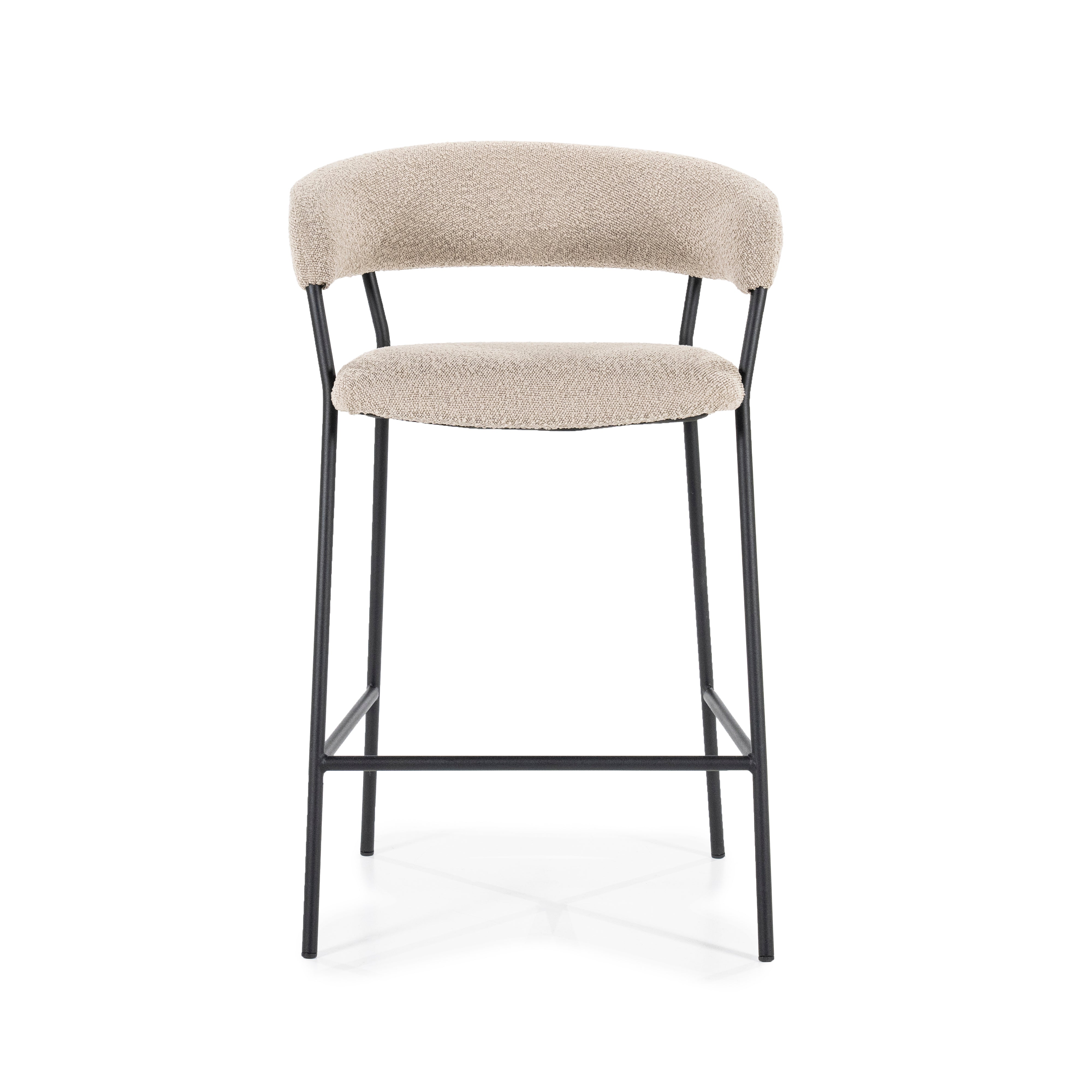 LUKA stool taupe with black base