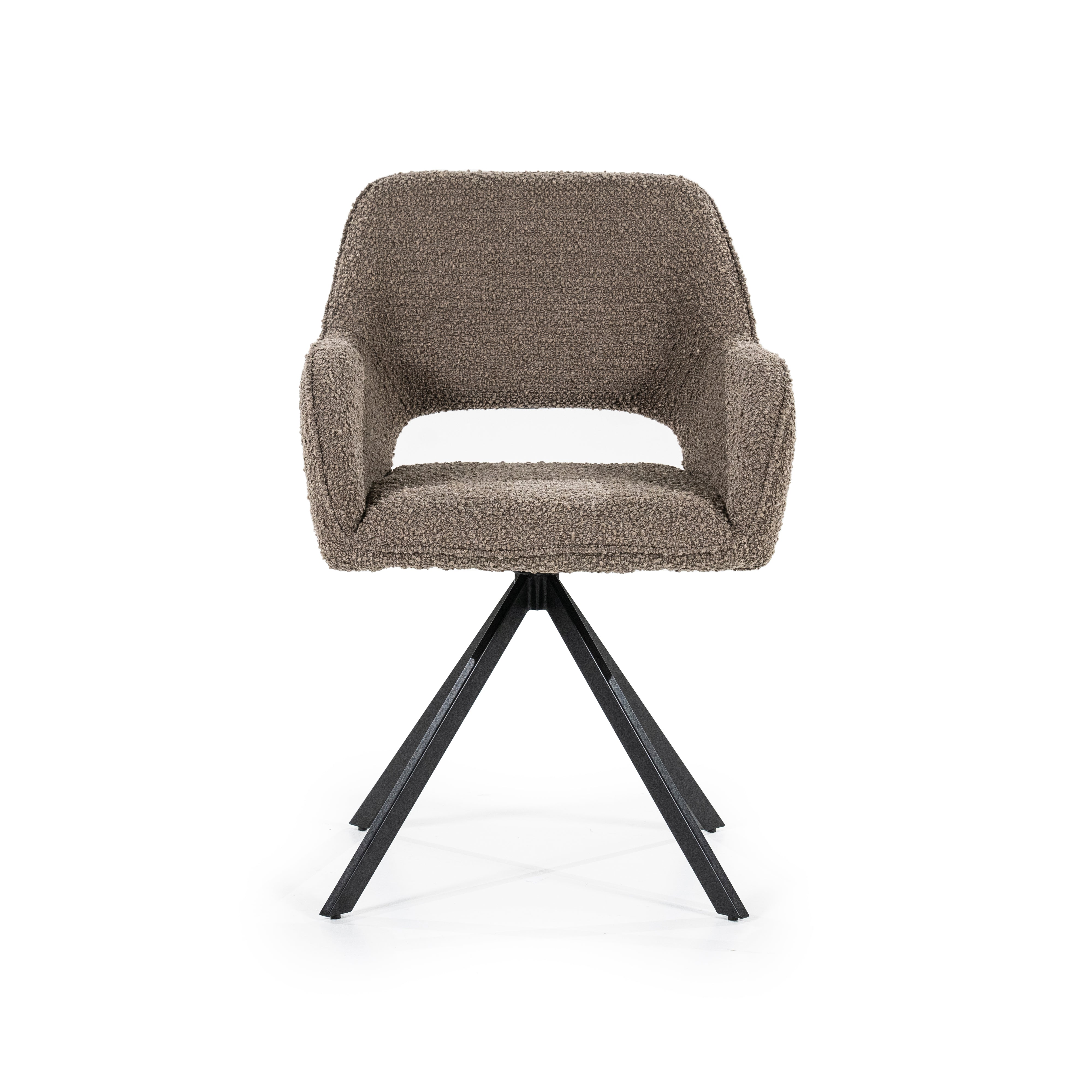 FABIO Chair in Dark Brown with Black Base