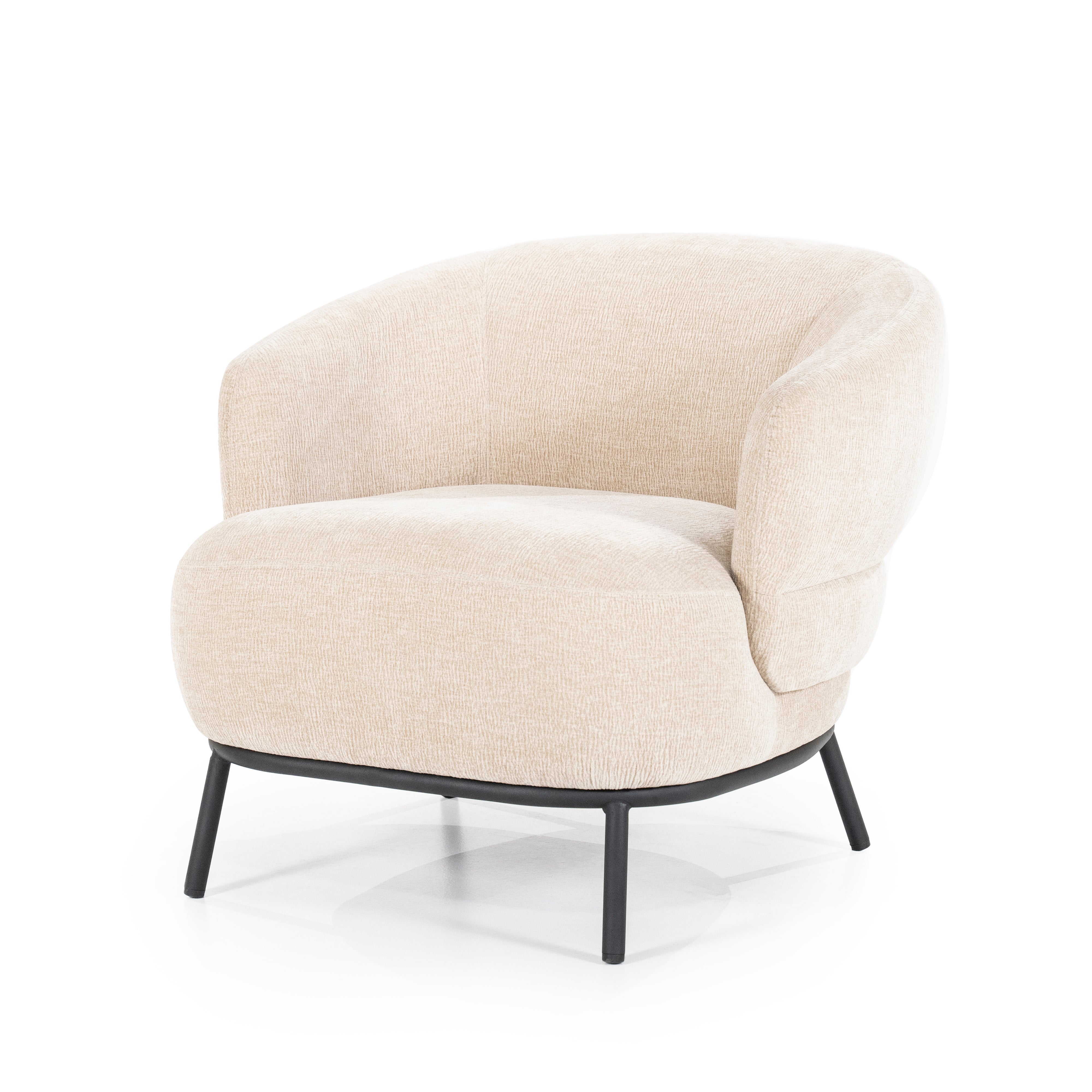 Beige fauteuil DAVID met zwarte basis