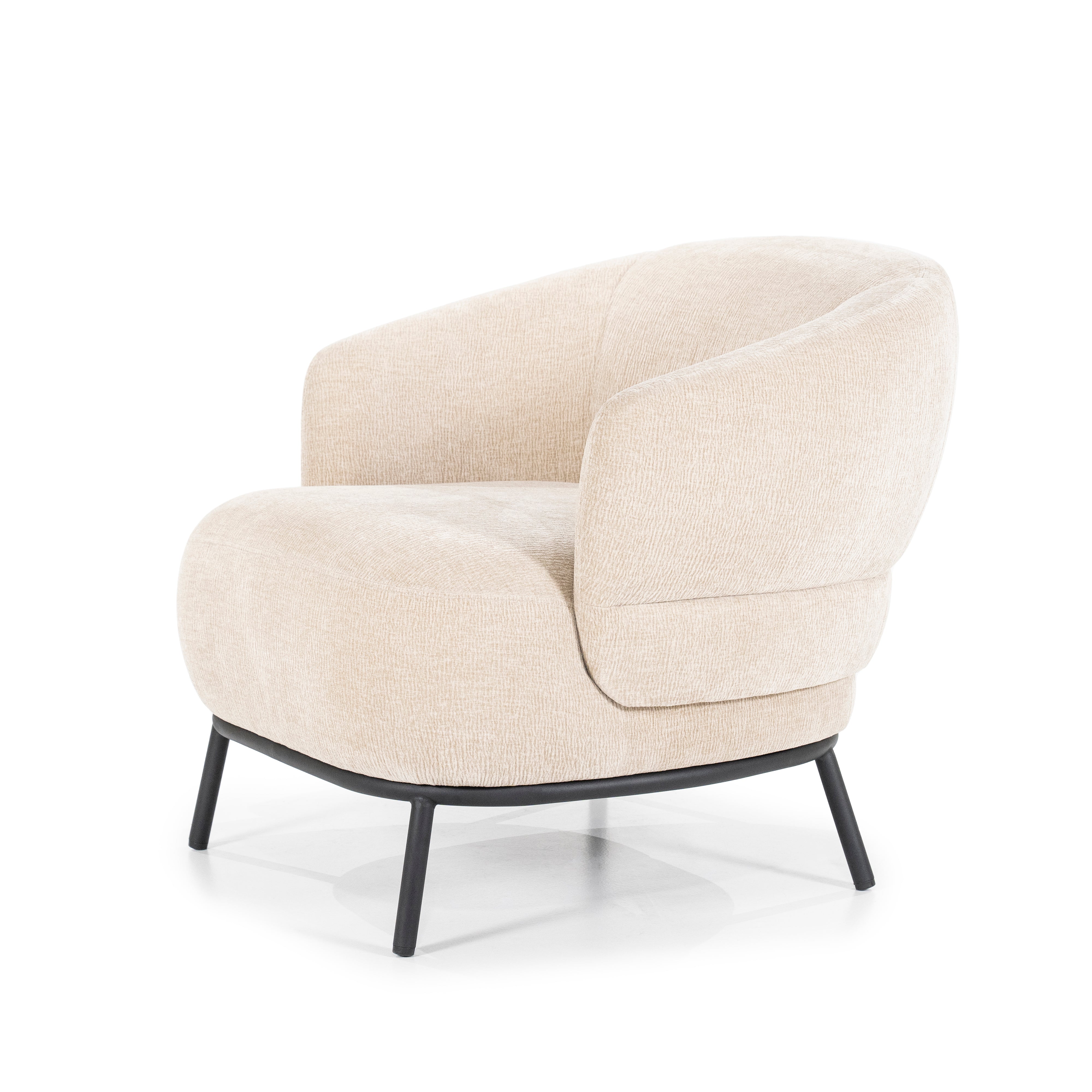Beige fauteuil DAVID met zwarte basis