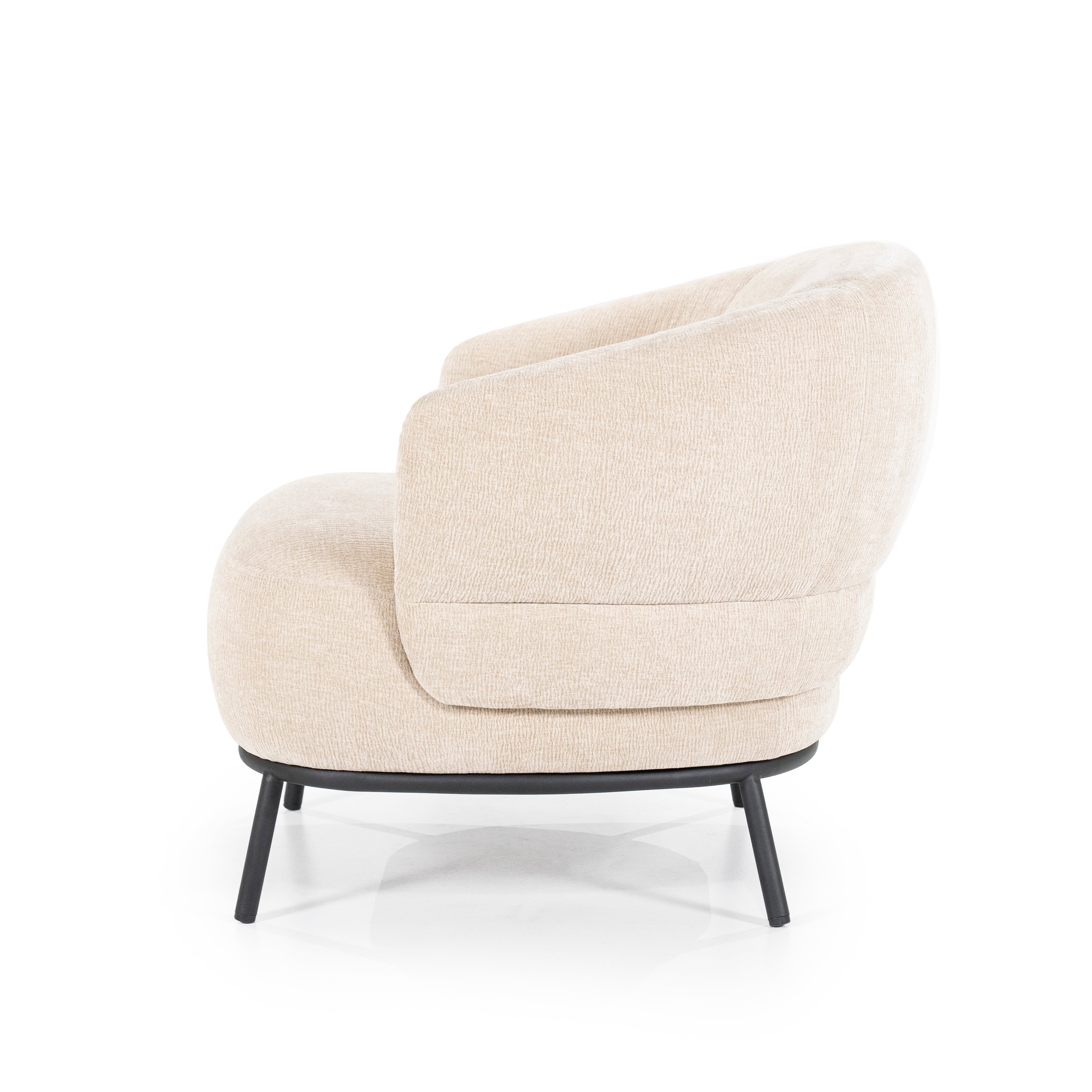 Beige fauteuil DAVID met zwarte basis