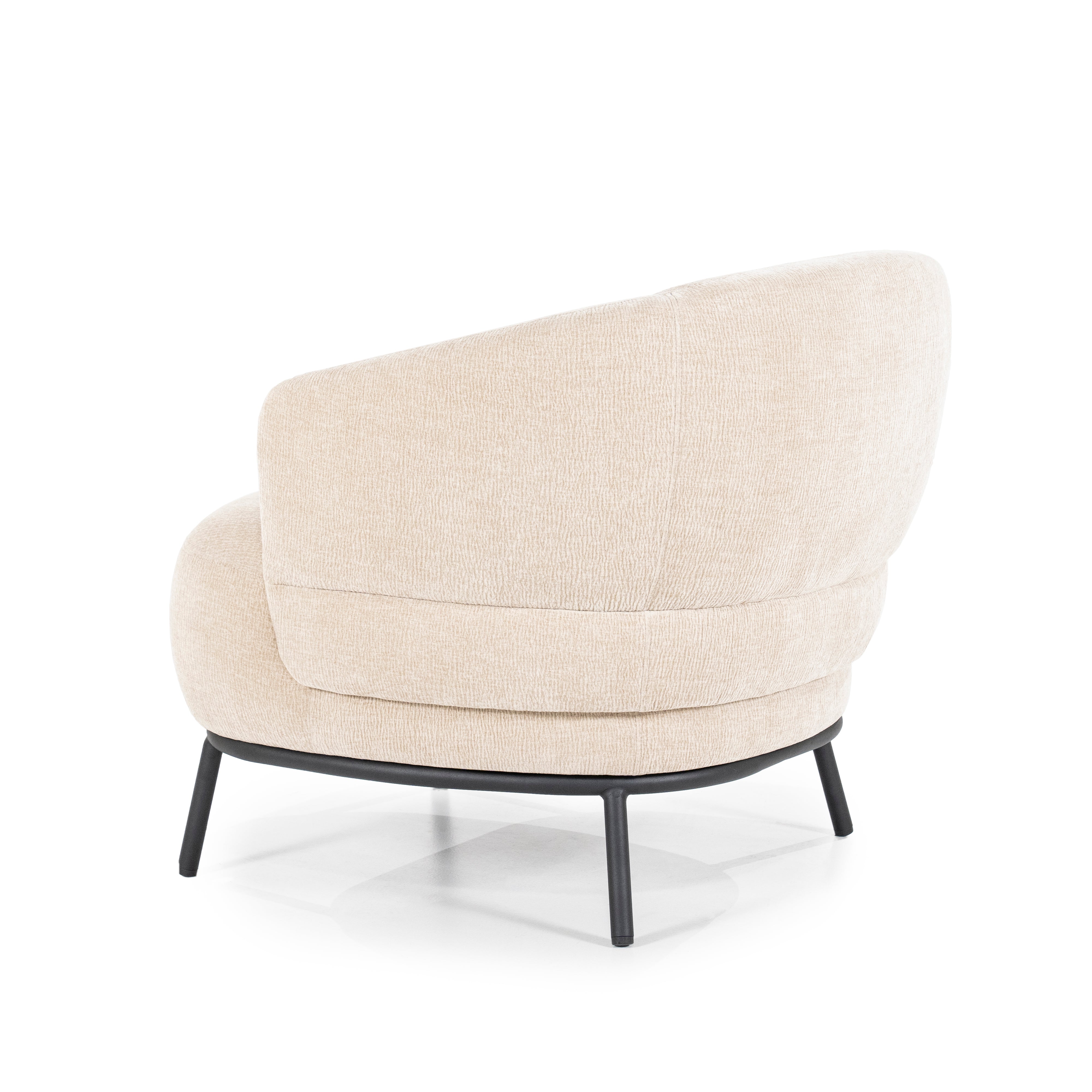 Beige fauteuil DAVID met zwarte basis
