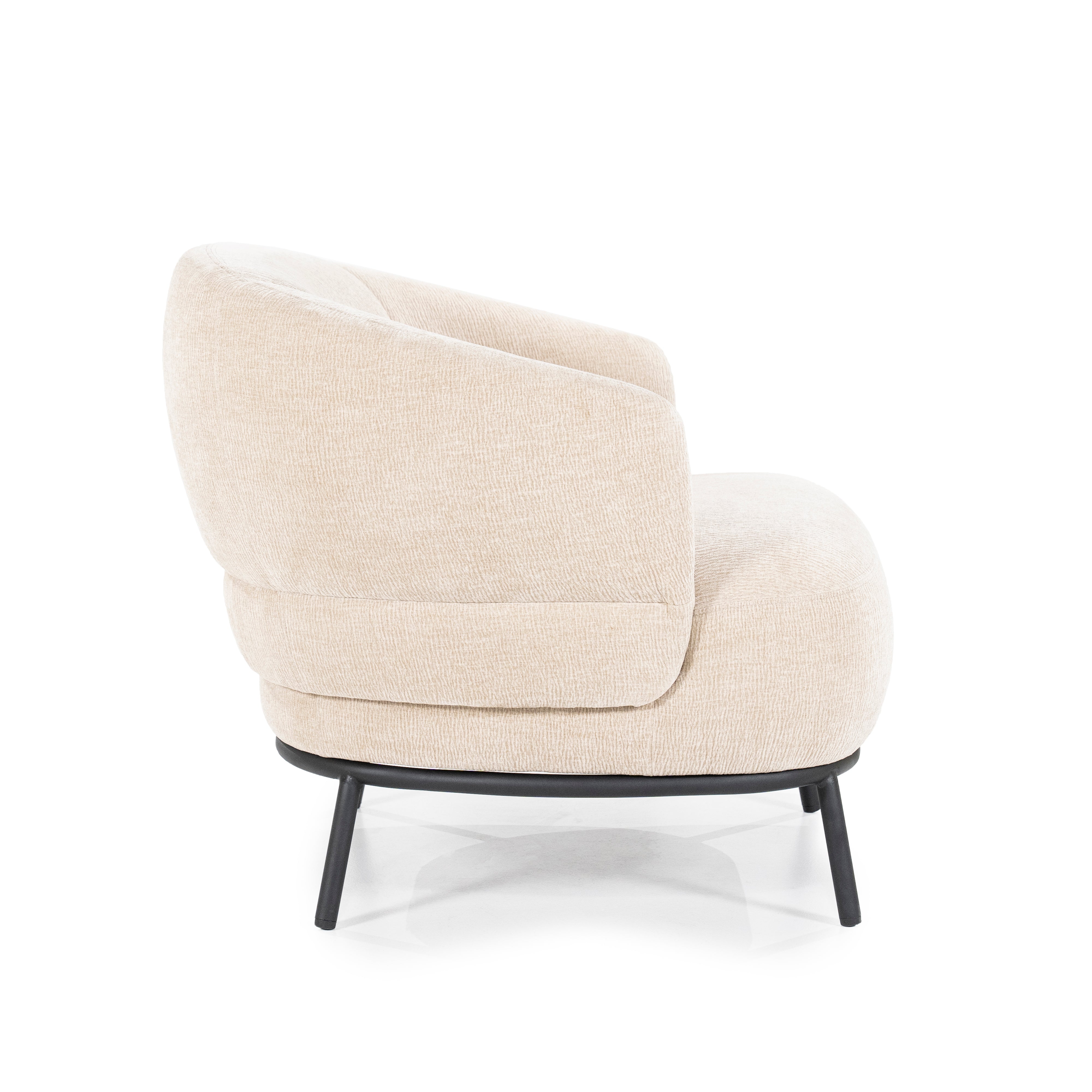 Beige fauteuil DAVID met zwarte basis