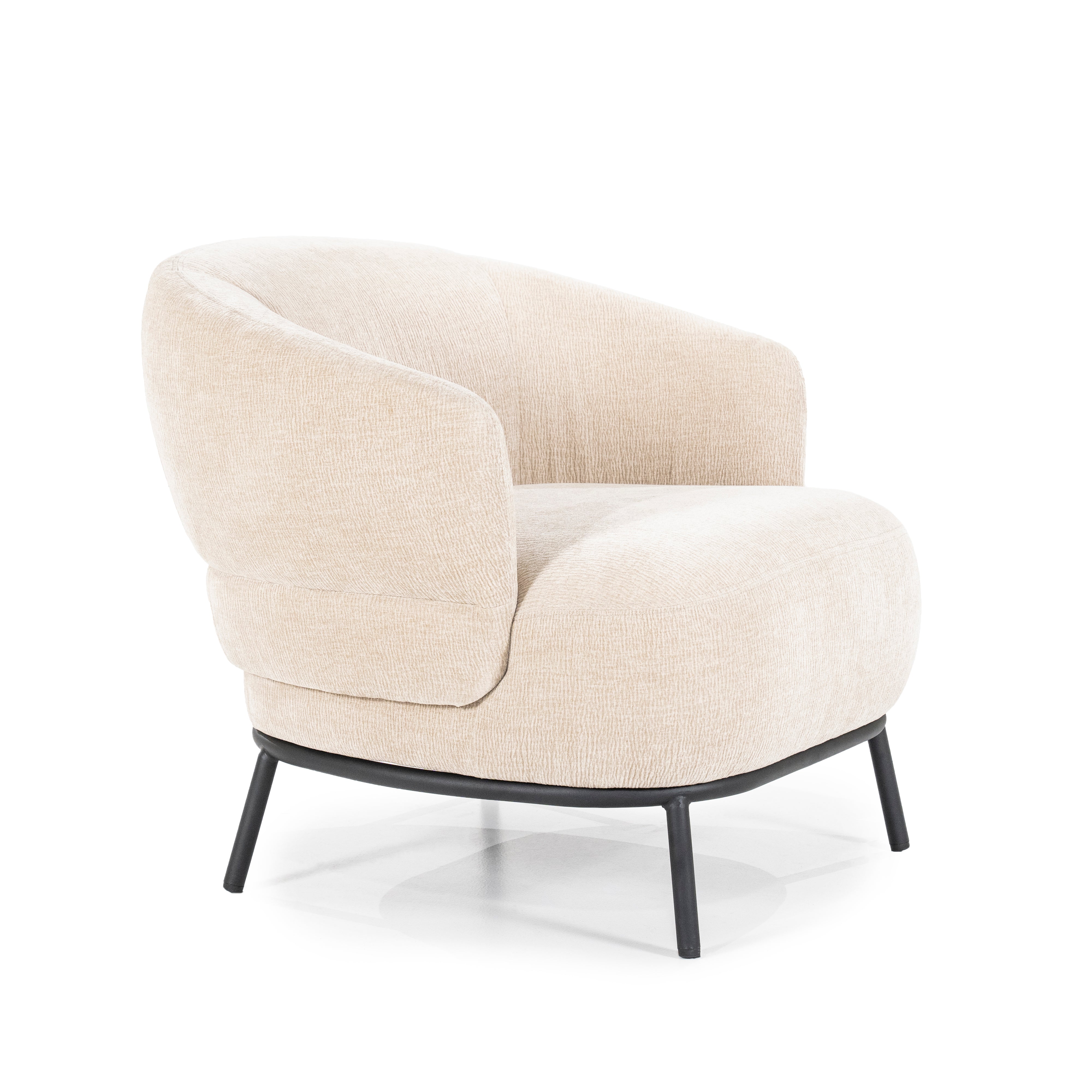 Beige fauteuil DAVID met zwarte basis