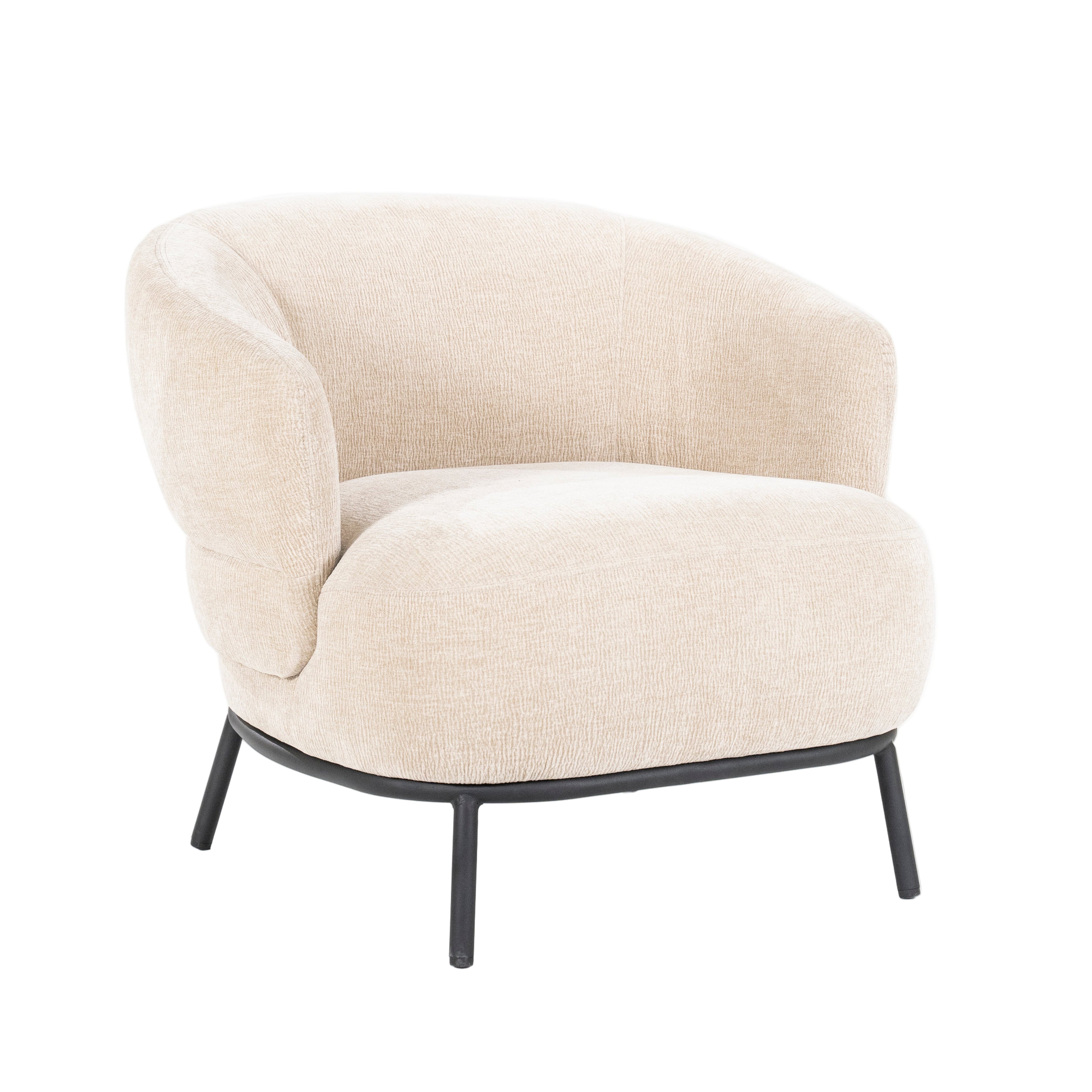 Beige fauteuil DAVID met zwarte basis