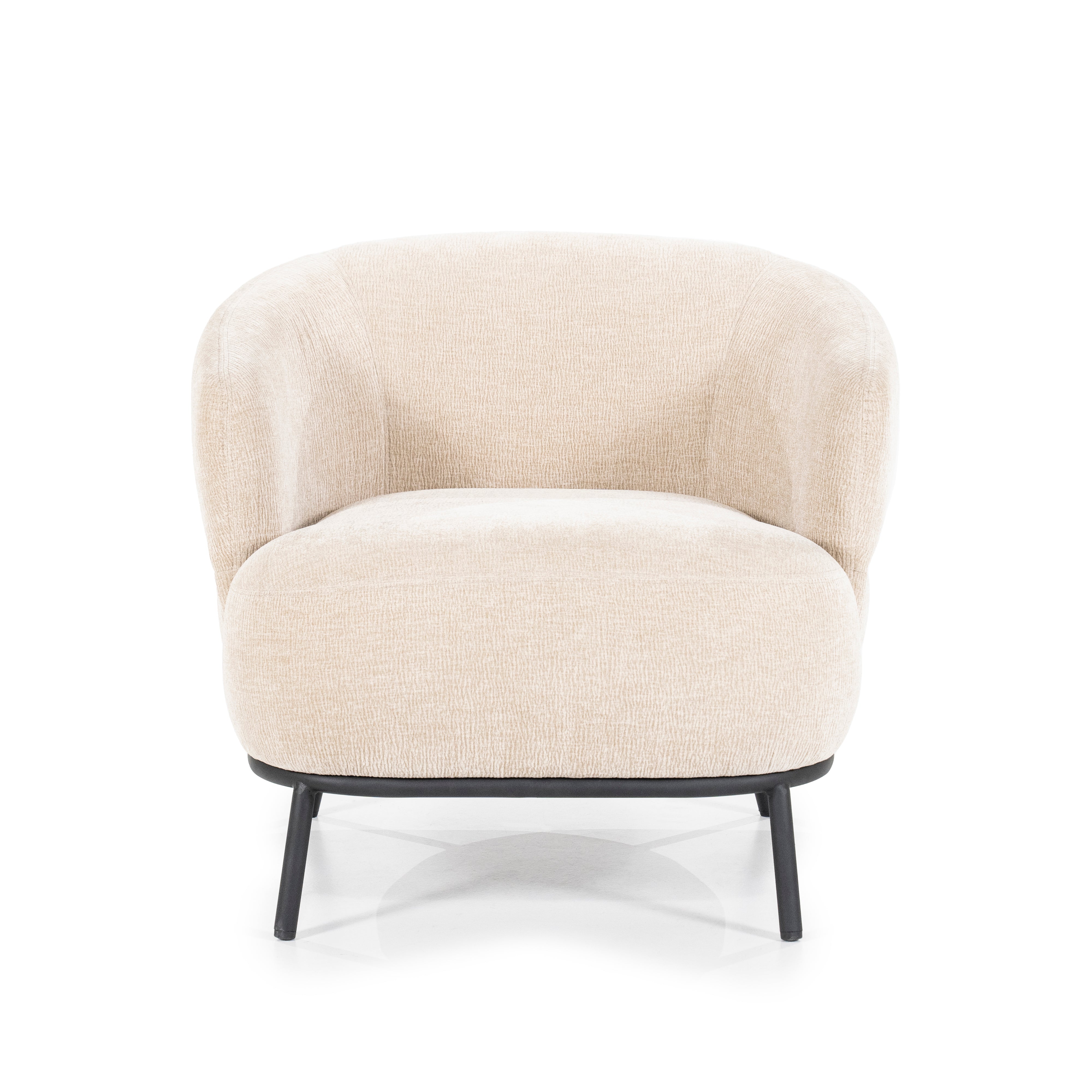 Beige fauteuil DAVID met zwarte basis