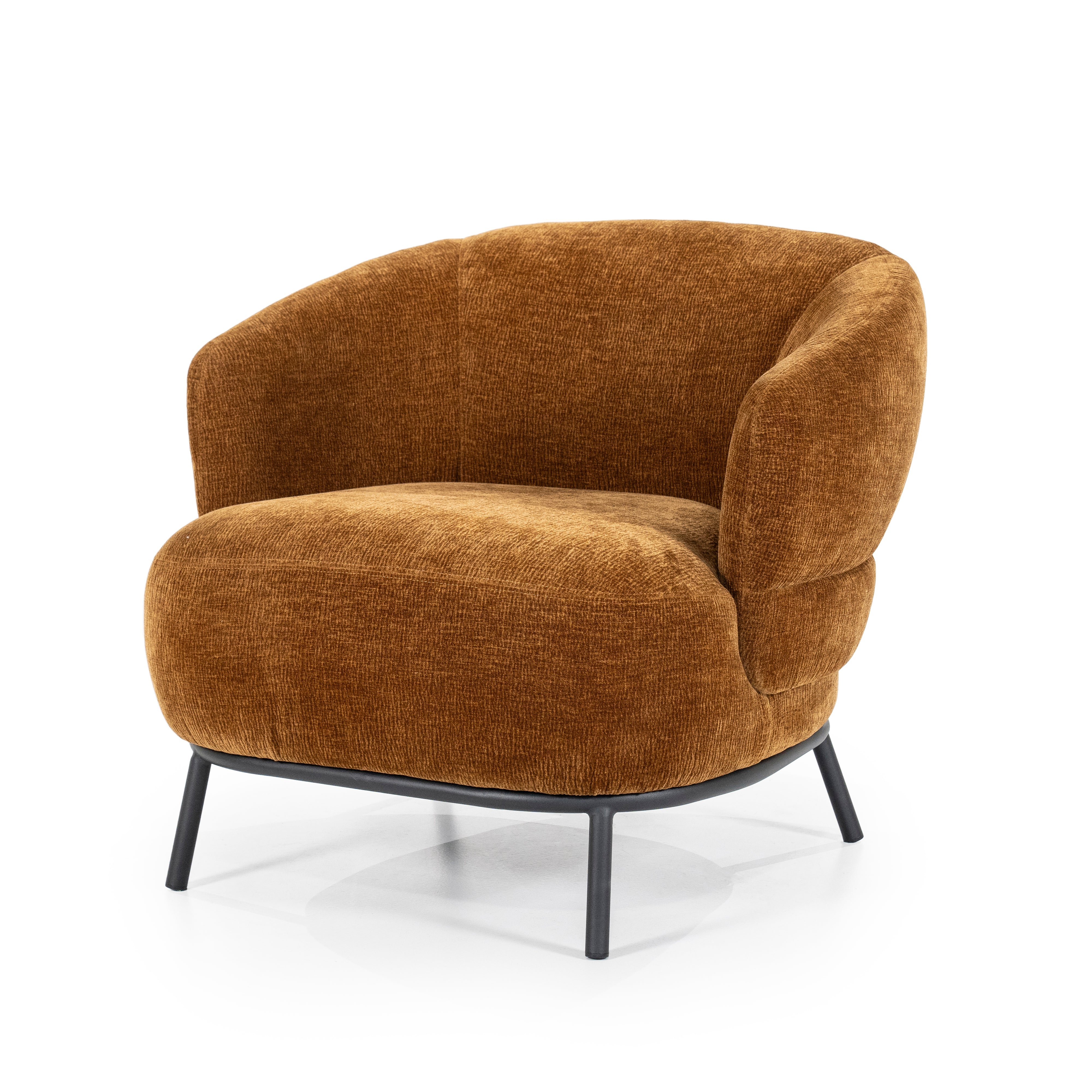 Fauteuil DAVID mosterdgeel met zwarte basis