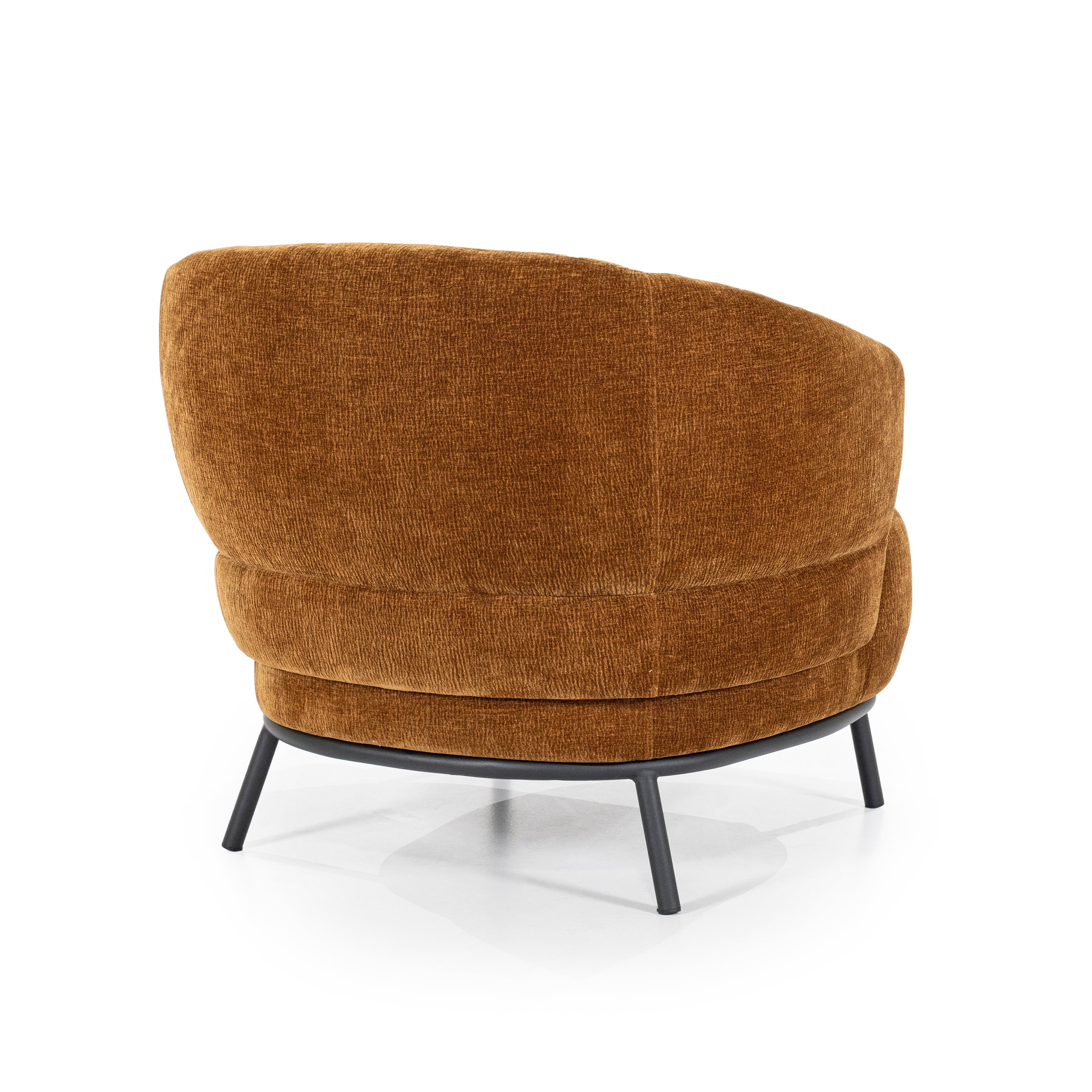 Fauteuil DAVID mosterdgeel met zwarte basis