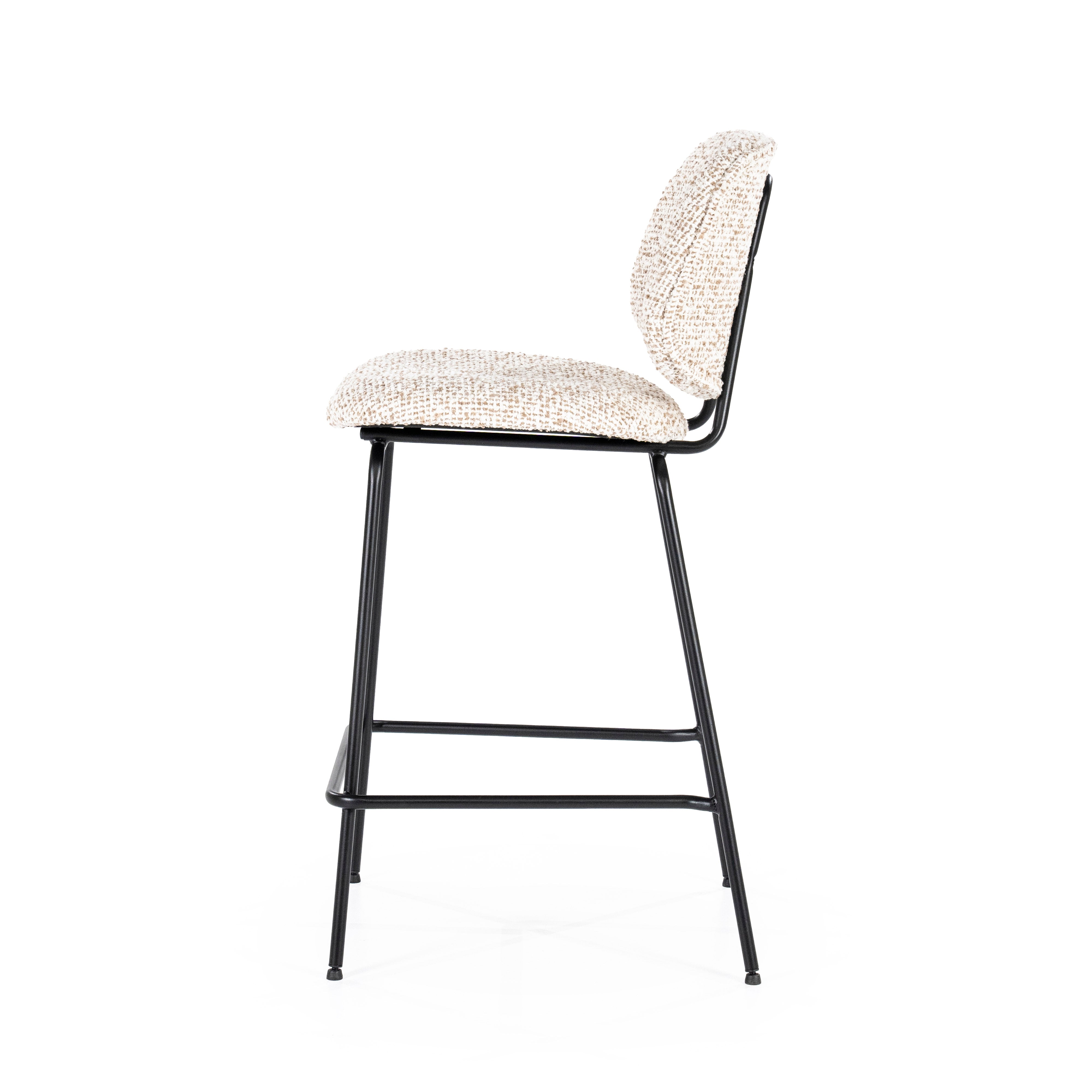 Hocker JON beige met zwarte basis