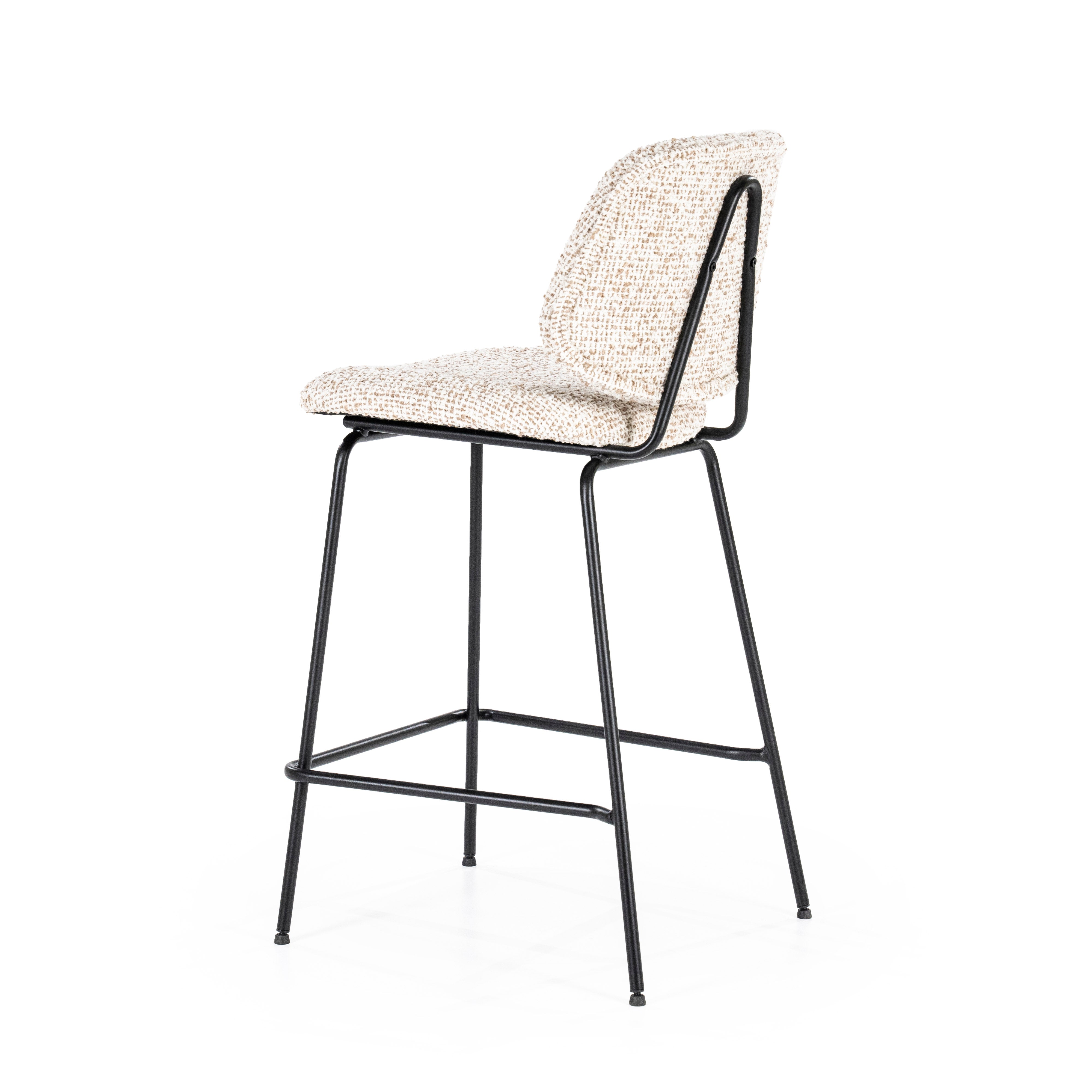 Hocker JON beige met zwarte basis