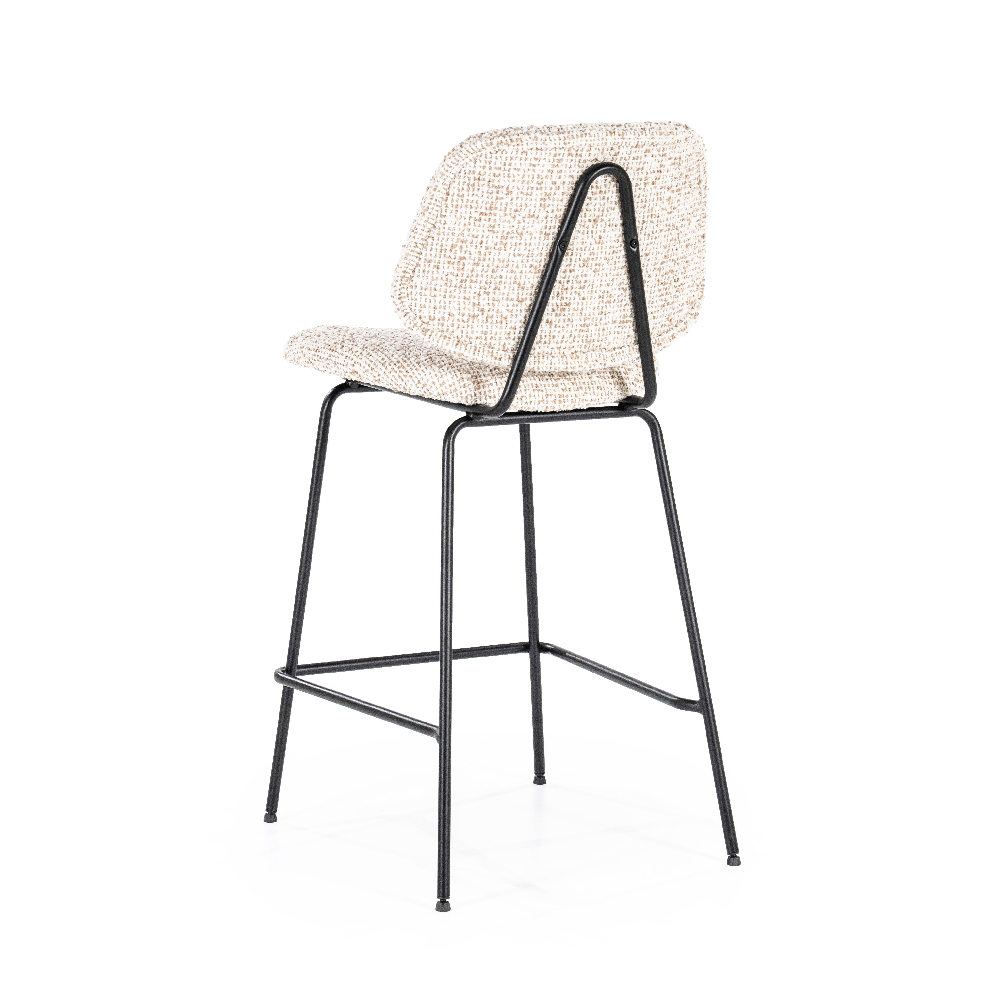 Hocker JON beige met zwarte basis