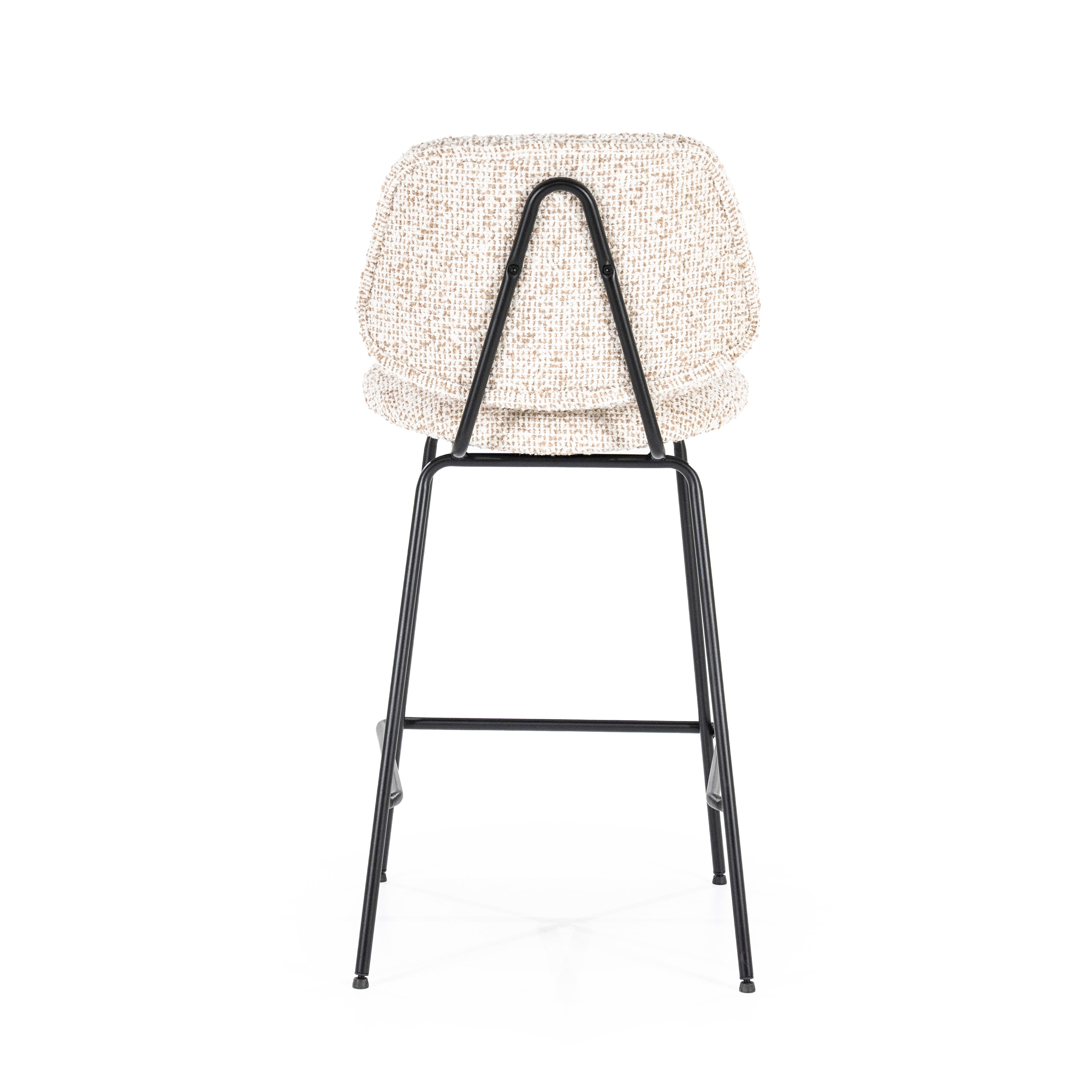 Hocker JON beige met zwarte basis