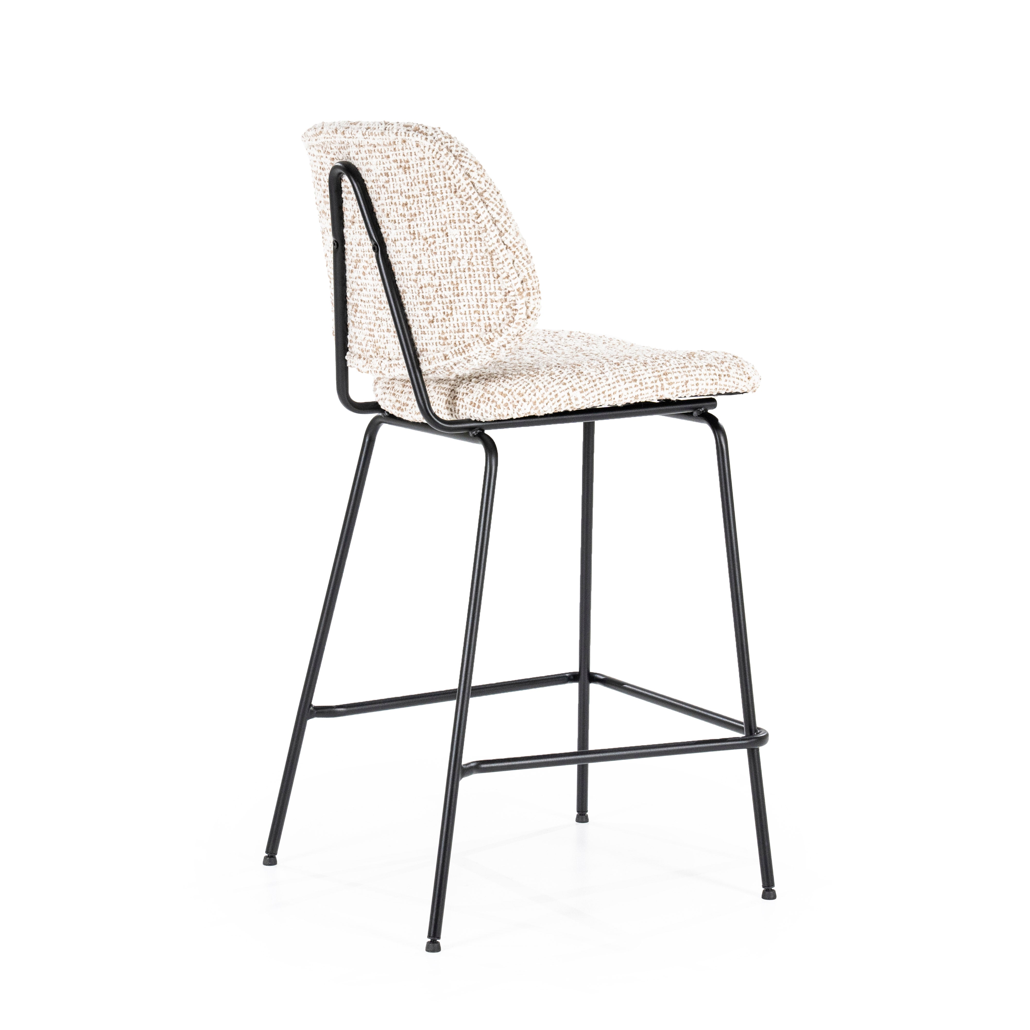 Hocker JON beige met zwarte basis