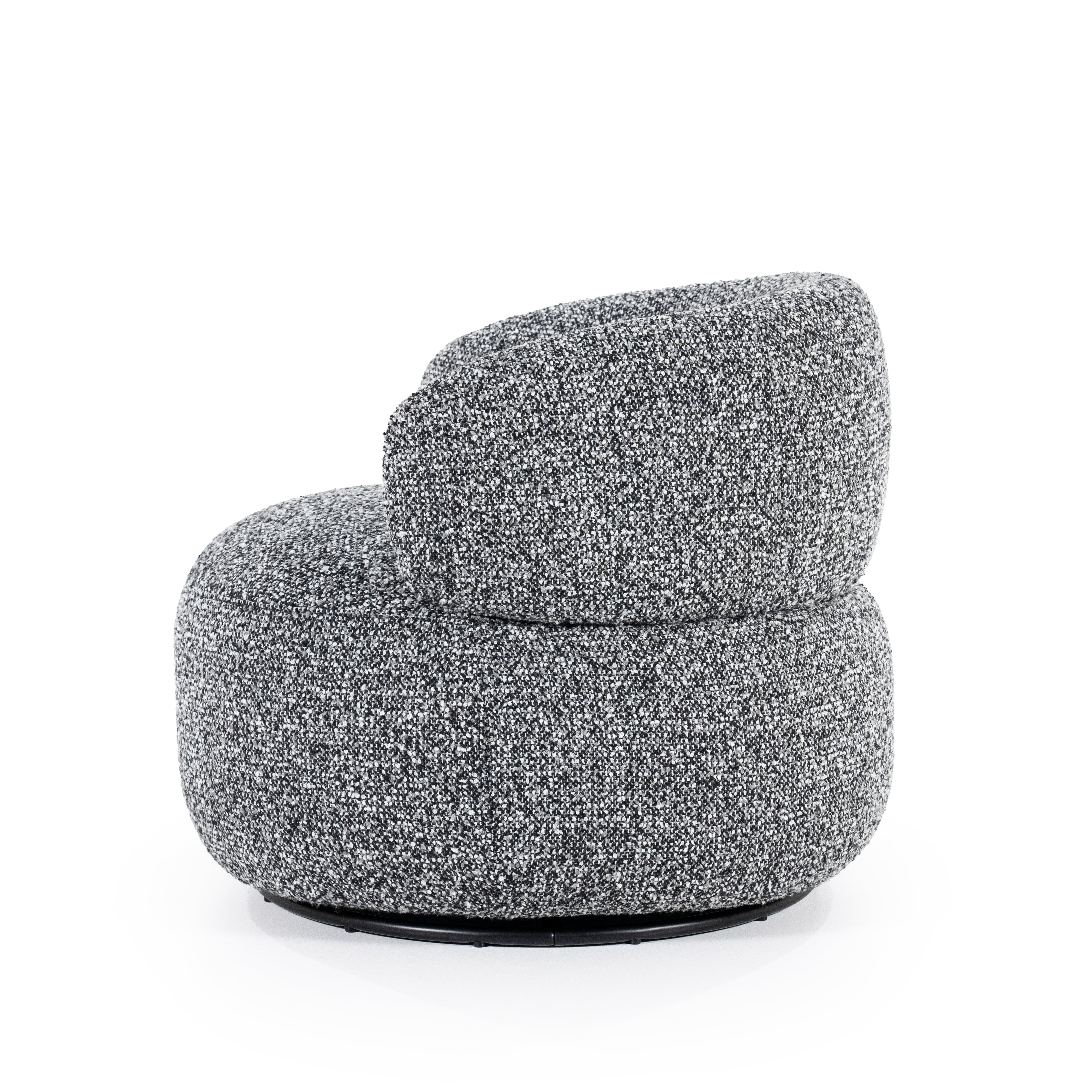 Fauteuil MAEVE zwart-wit gemêleerd