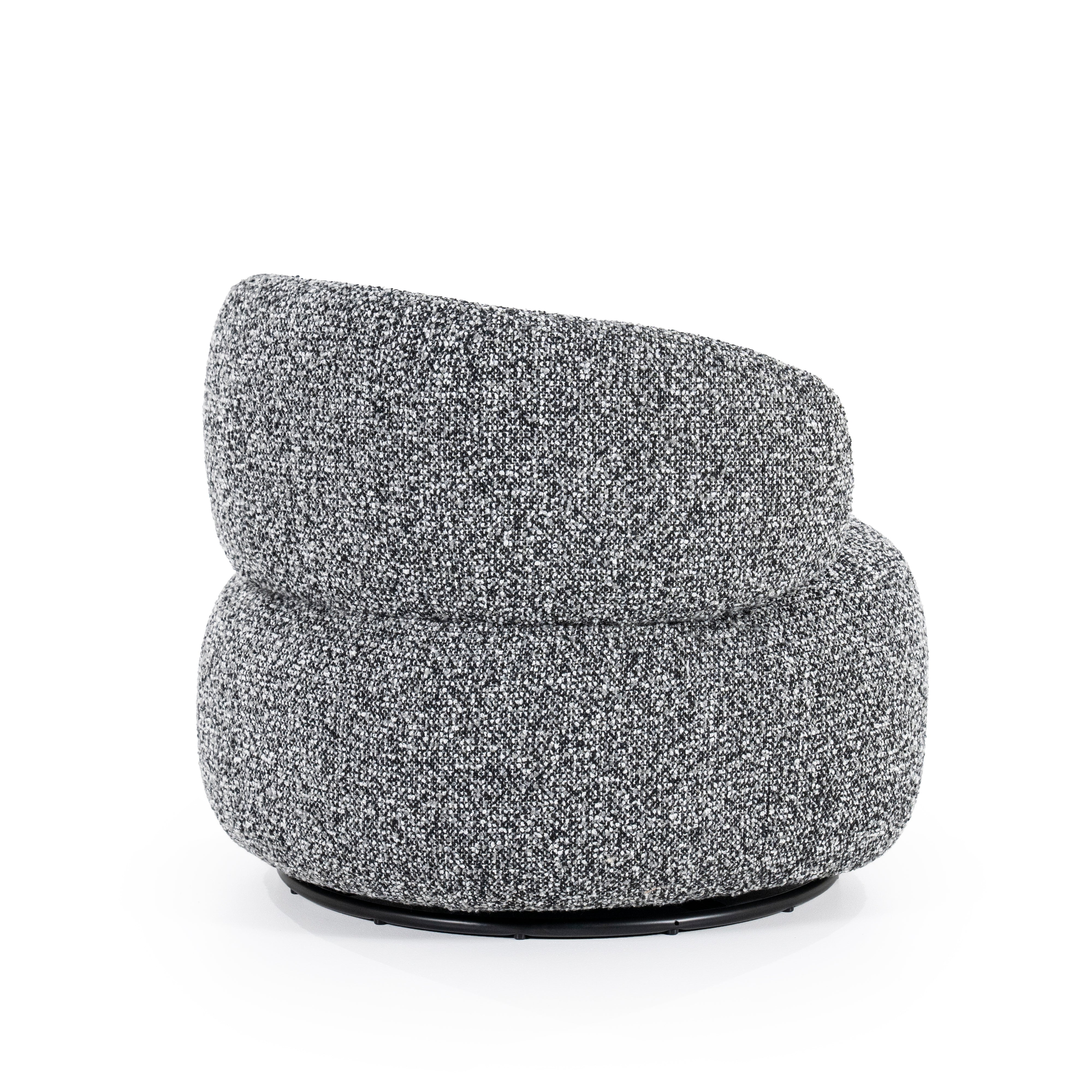 Fauteuil MAEVE zwart-wit gemêleerd