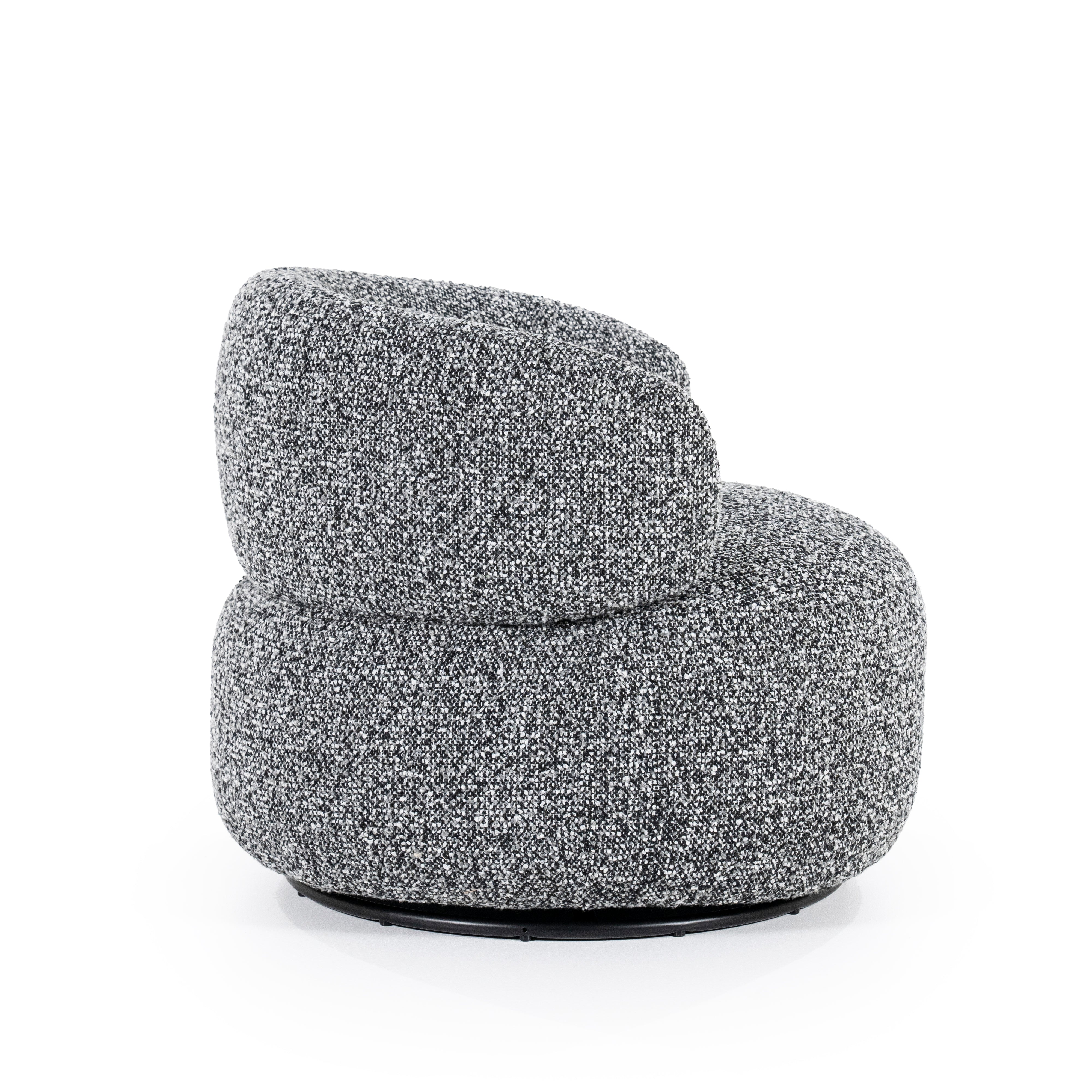 Fauteuil MAEVE zwart-wit gemêleerd