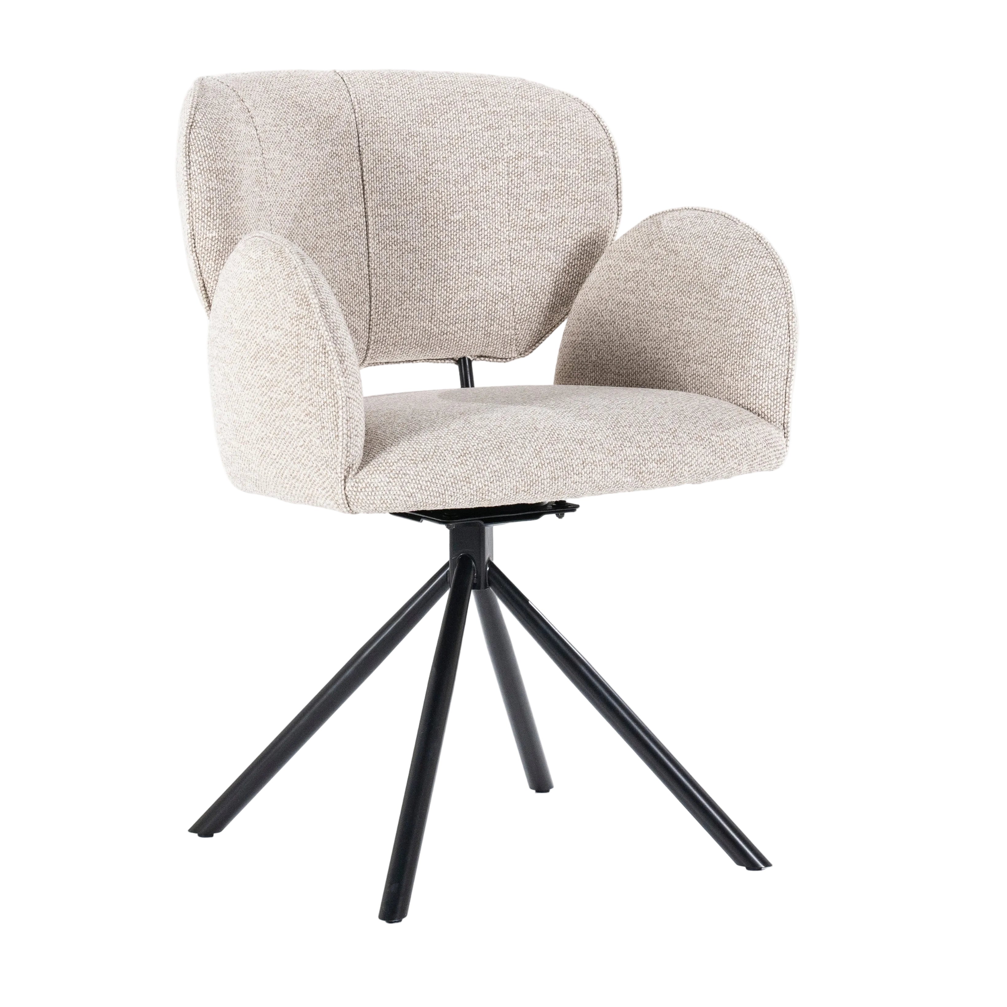 ROSALIN Chair Beige with Black Base