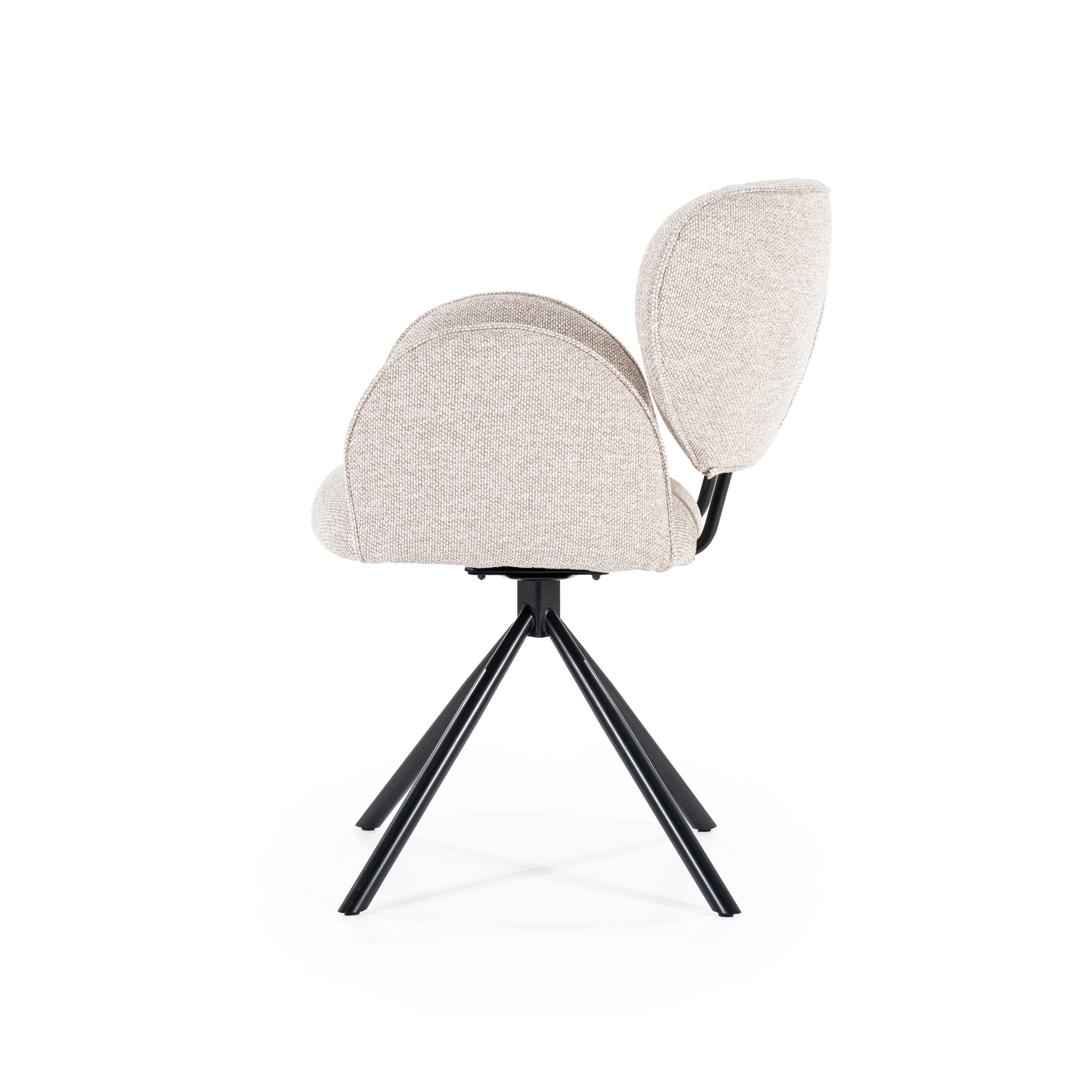 ROSALIN Chair Beige with Black Base
