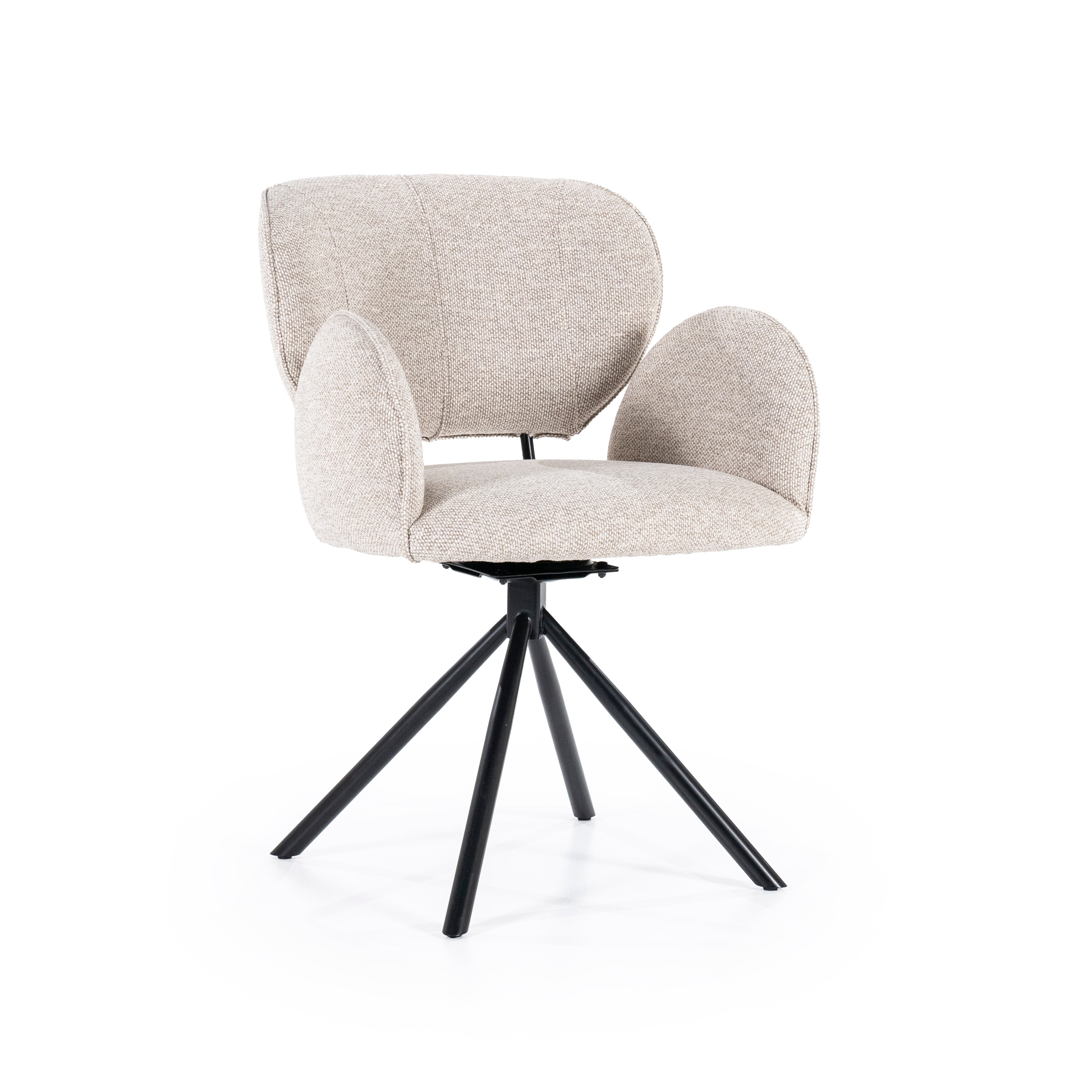 ROSALIN Chair Beige with Black Base