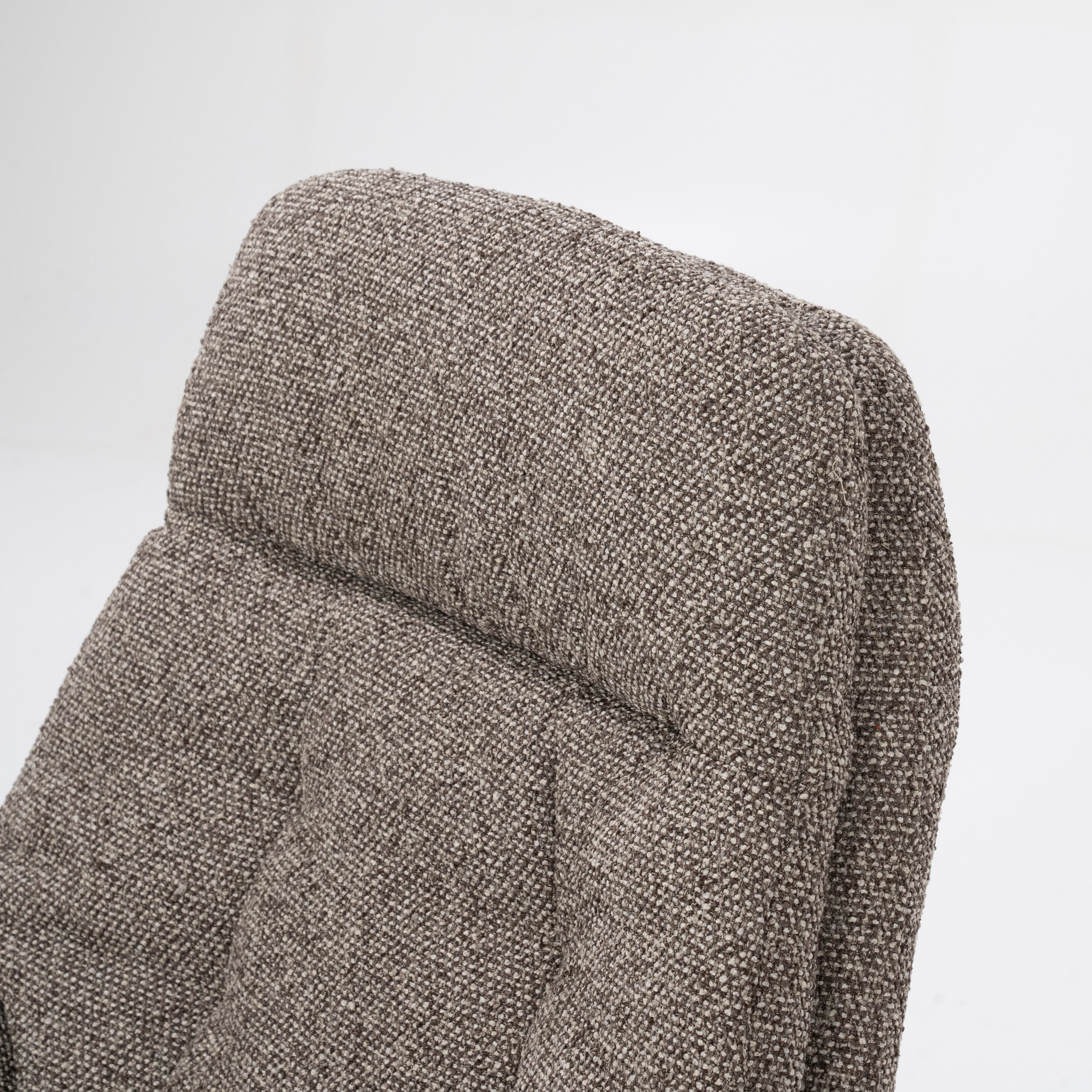 CALEB Dark Beige Armchair with Black Base and Footrest
