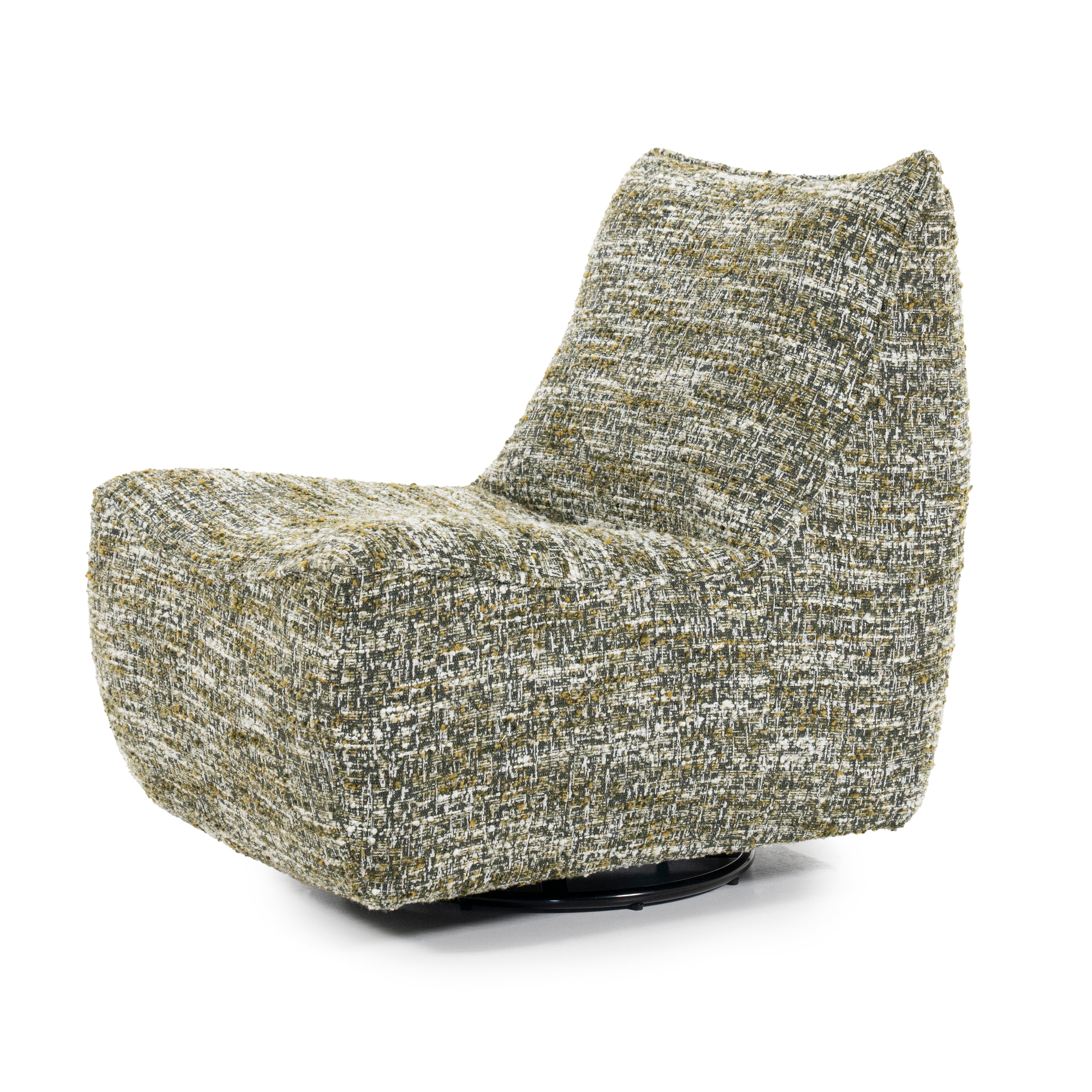 LOYS green mélange swivel armchair