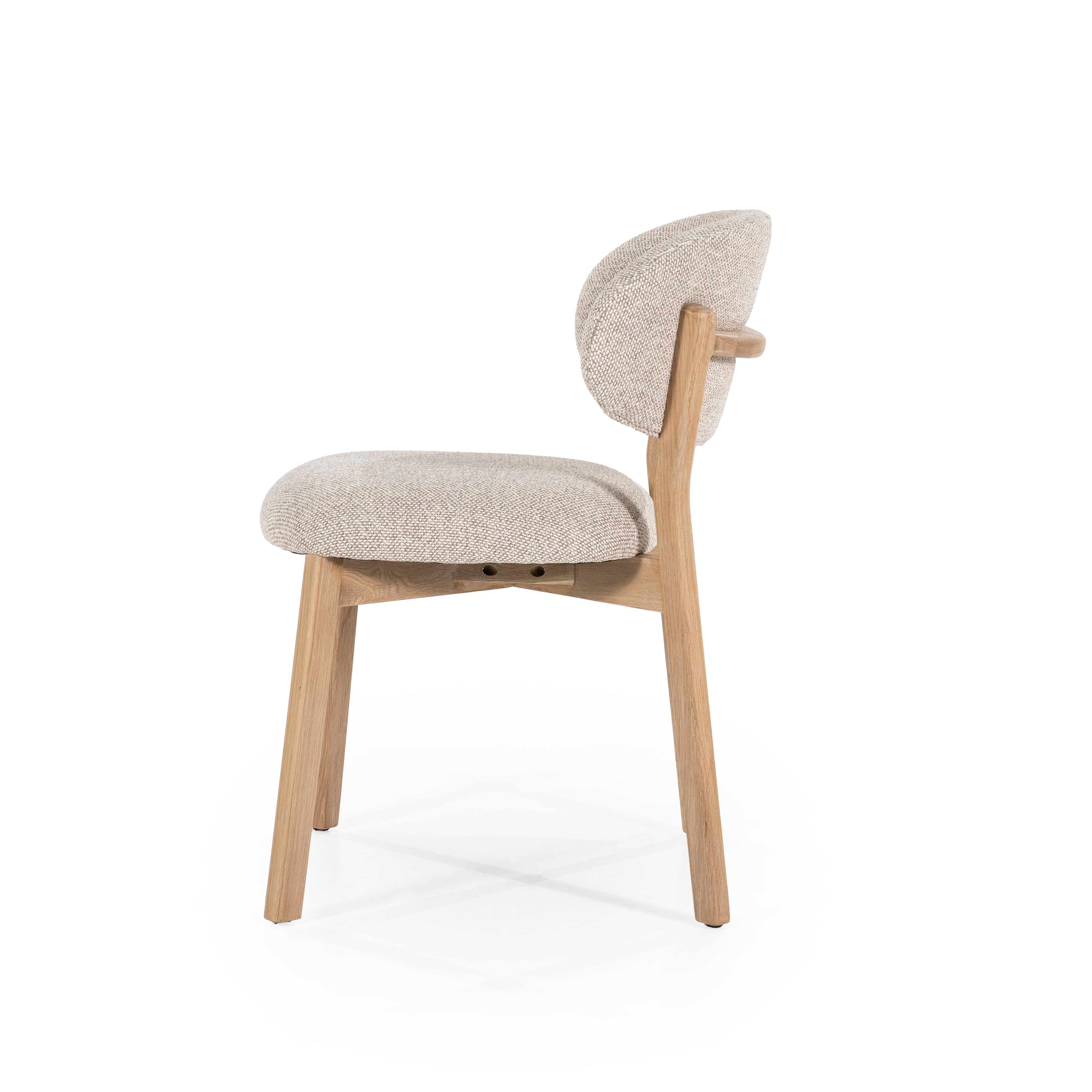 Stoel MIKKY taupe met eikenhouten basis