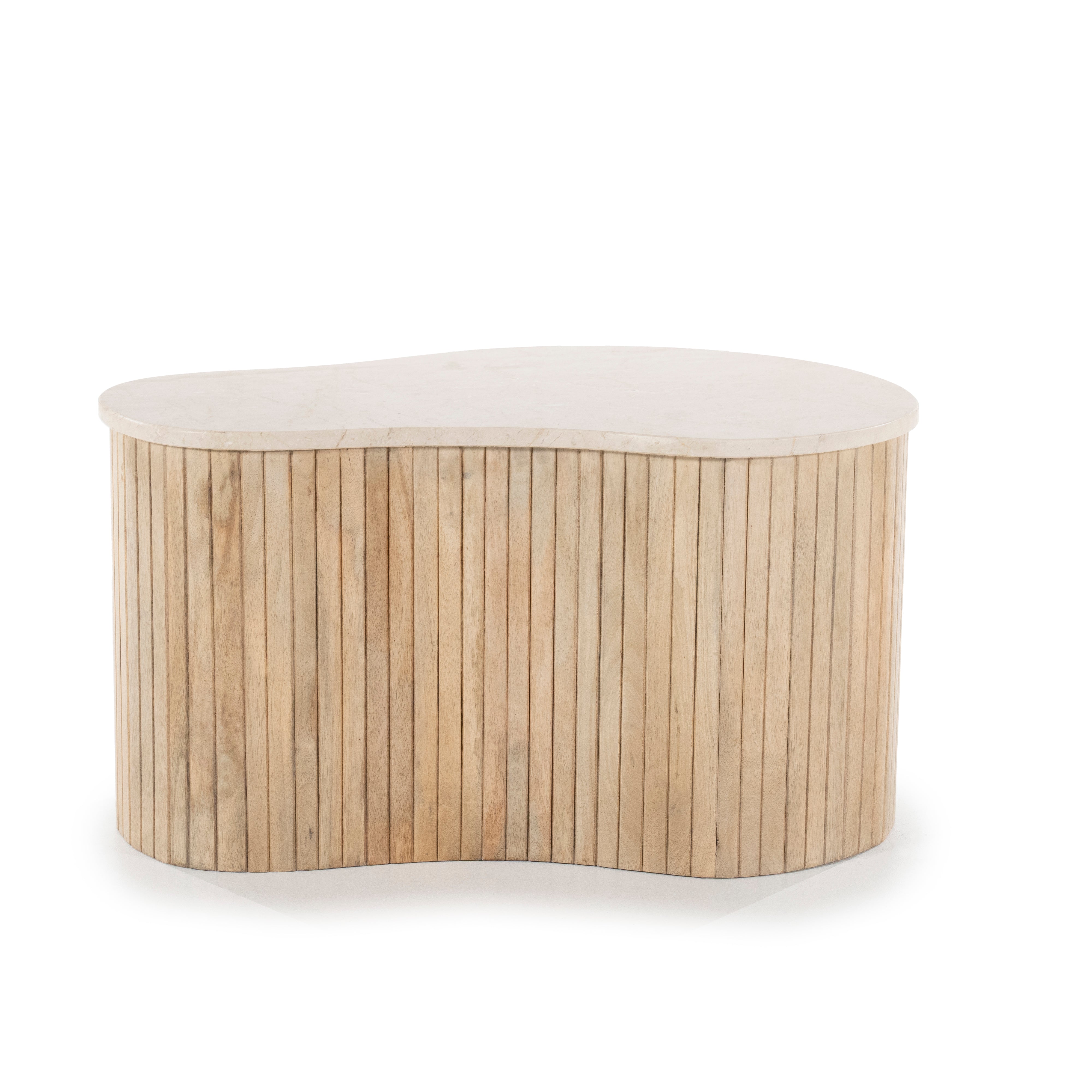 KIRA Couchtisch aus Mangoholz mit Marmorplatte