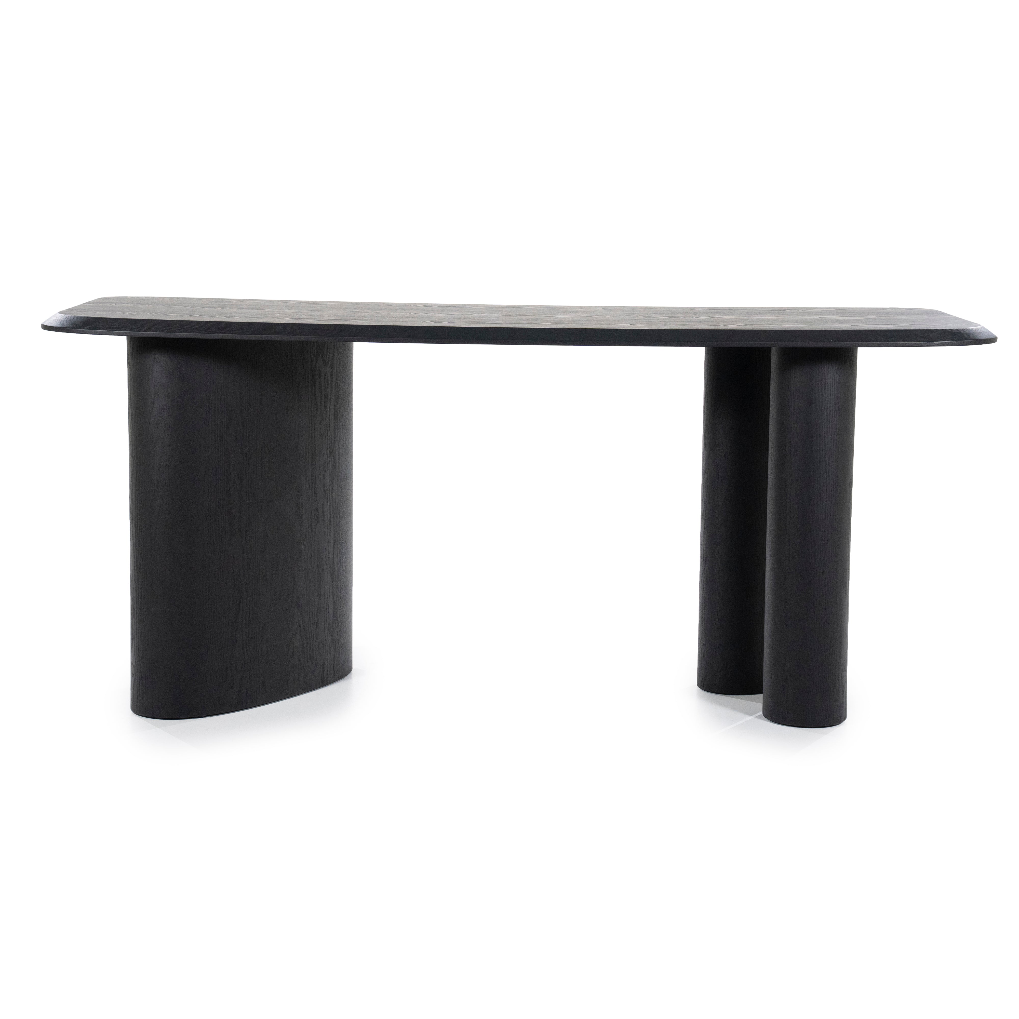 WALTER black bar table oak veneer