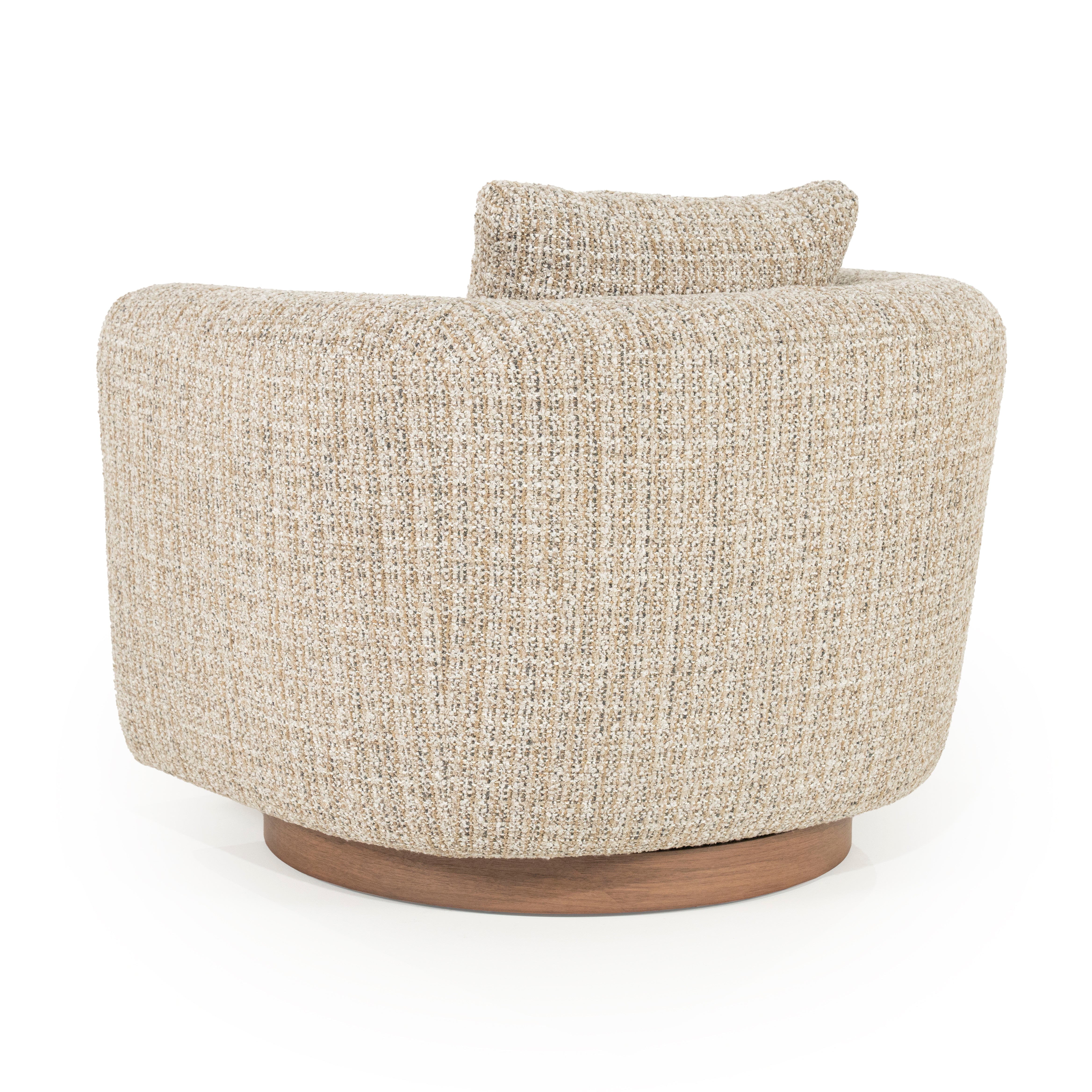 Draaistoel JORDAN beige met houten basis