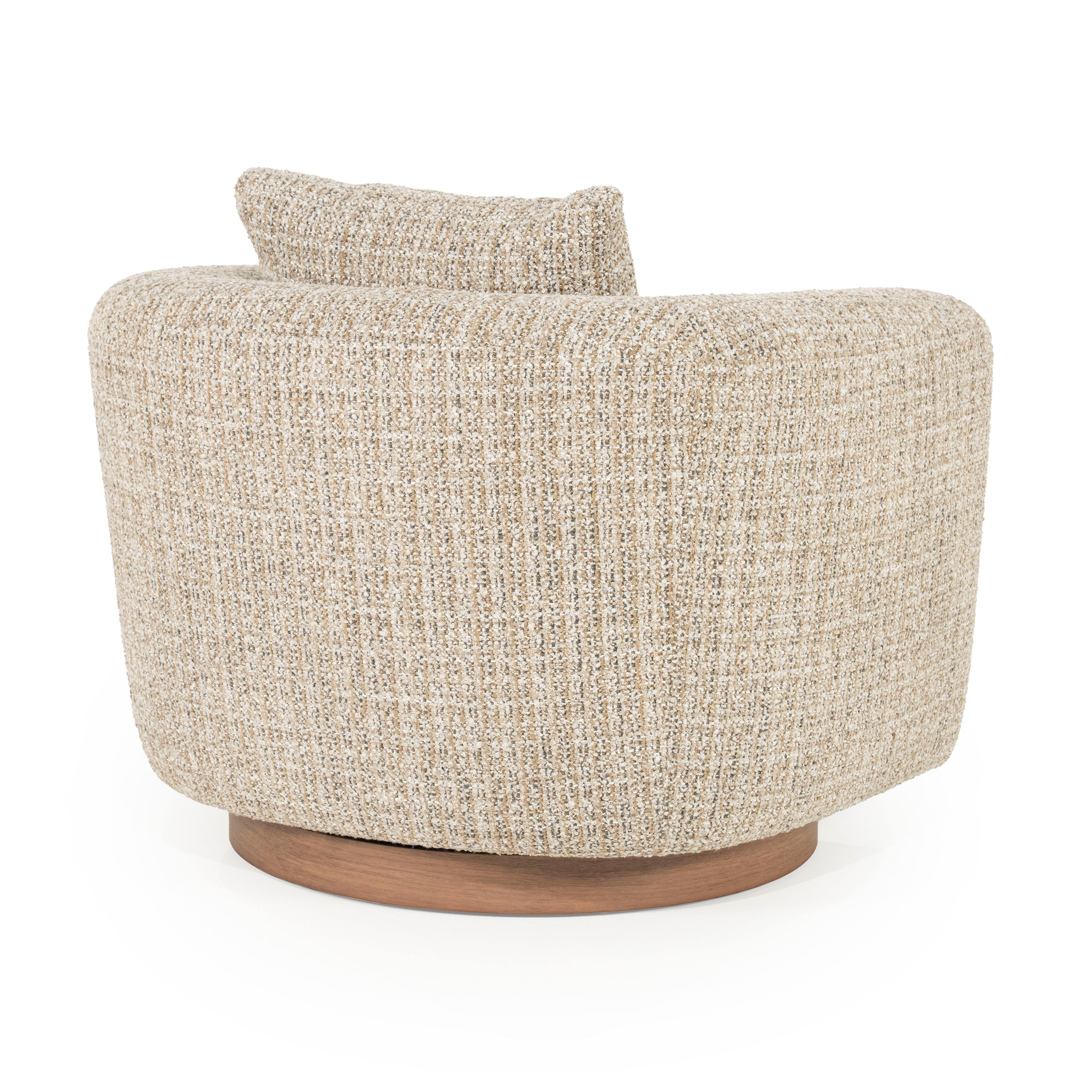 Draaistoel JORDAN beige met houten basis