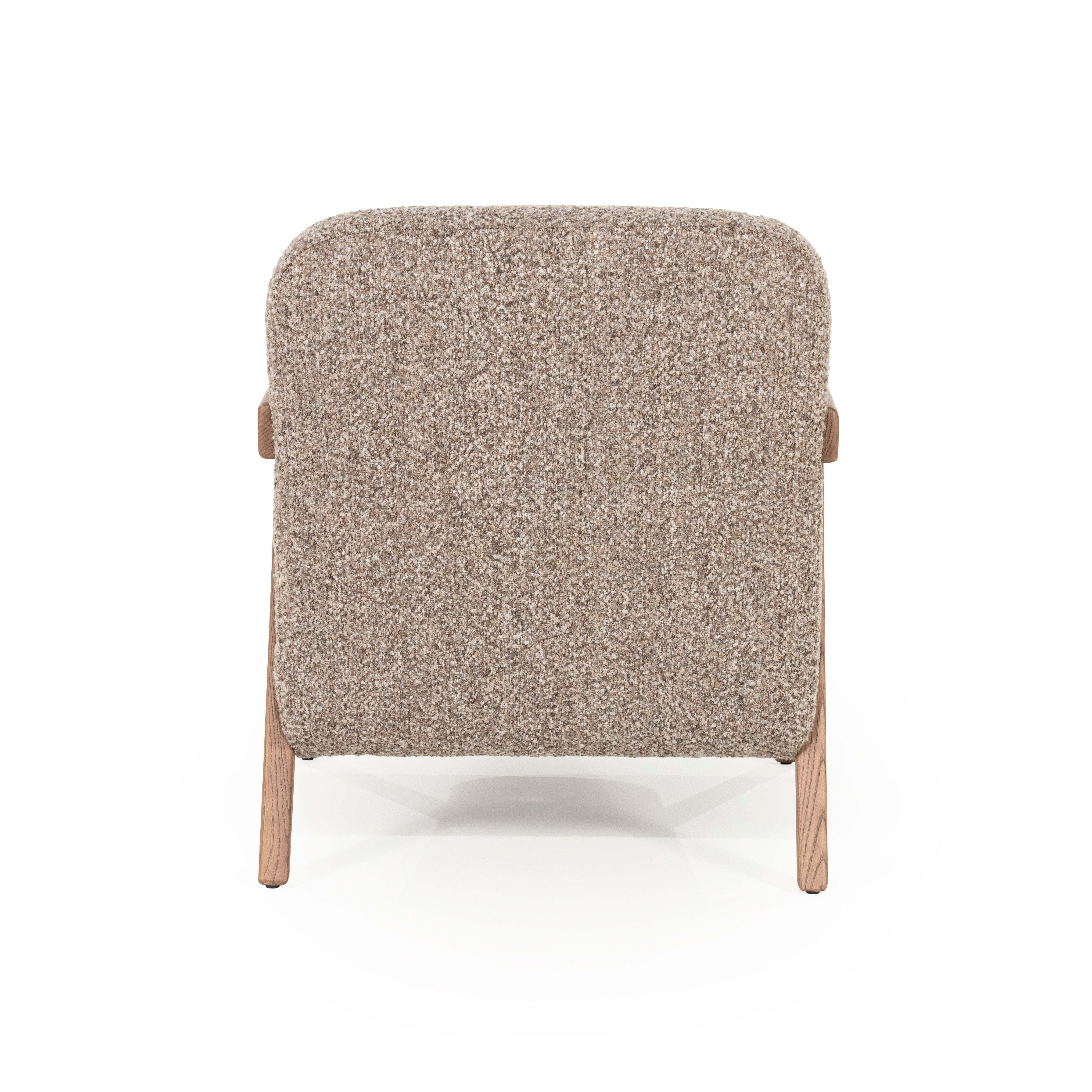 Fauteuil FRANCIS donkerbeige met houten basis
