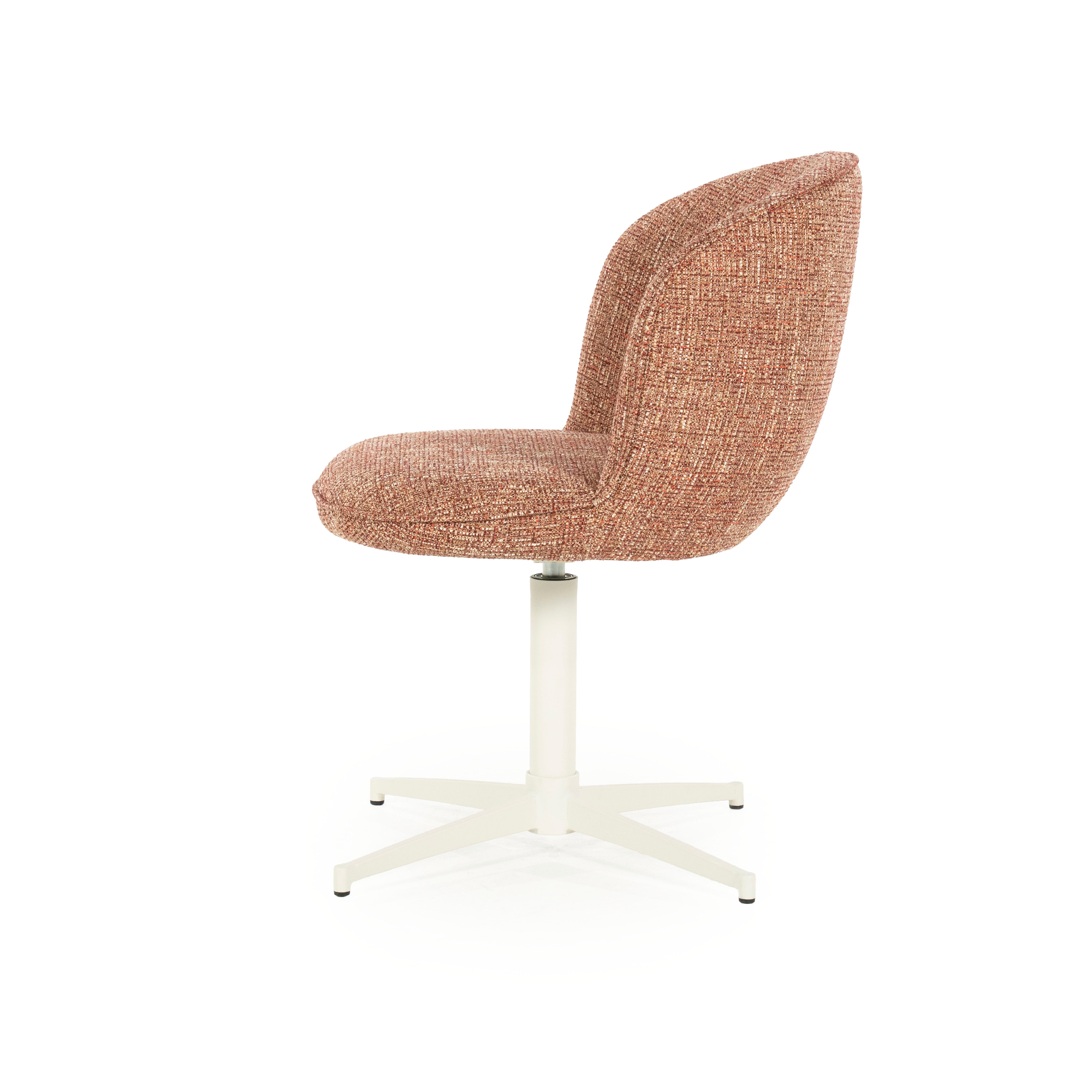 MOLLY swivel chair terracotta with cream base