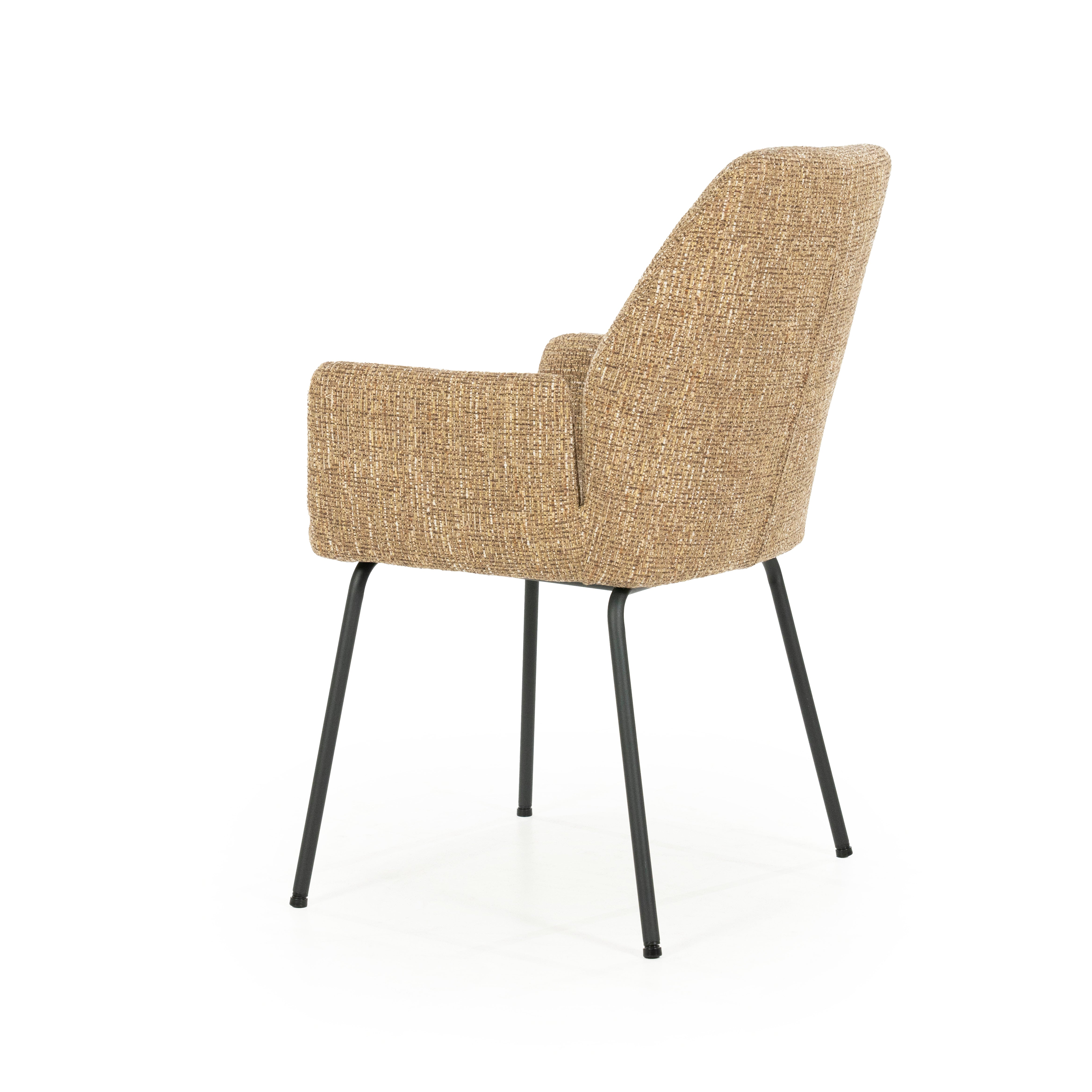 Stoel INDY mosterdgeel met zwarte basis