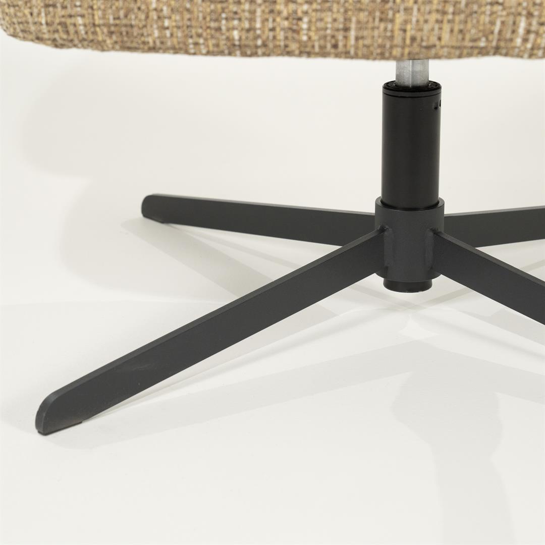 Draaistoel CONNOR mosterdbruin met zwarte basis