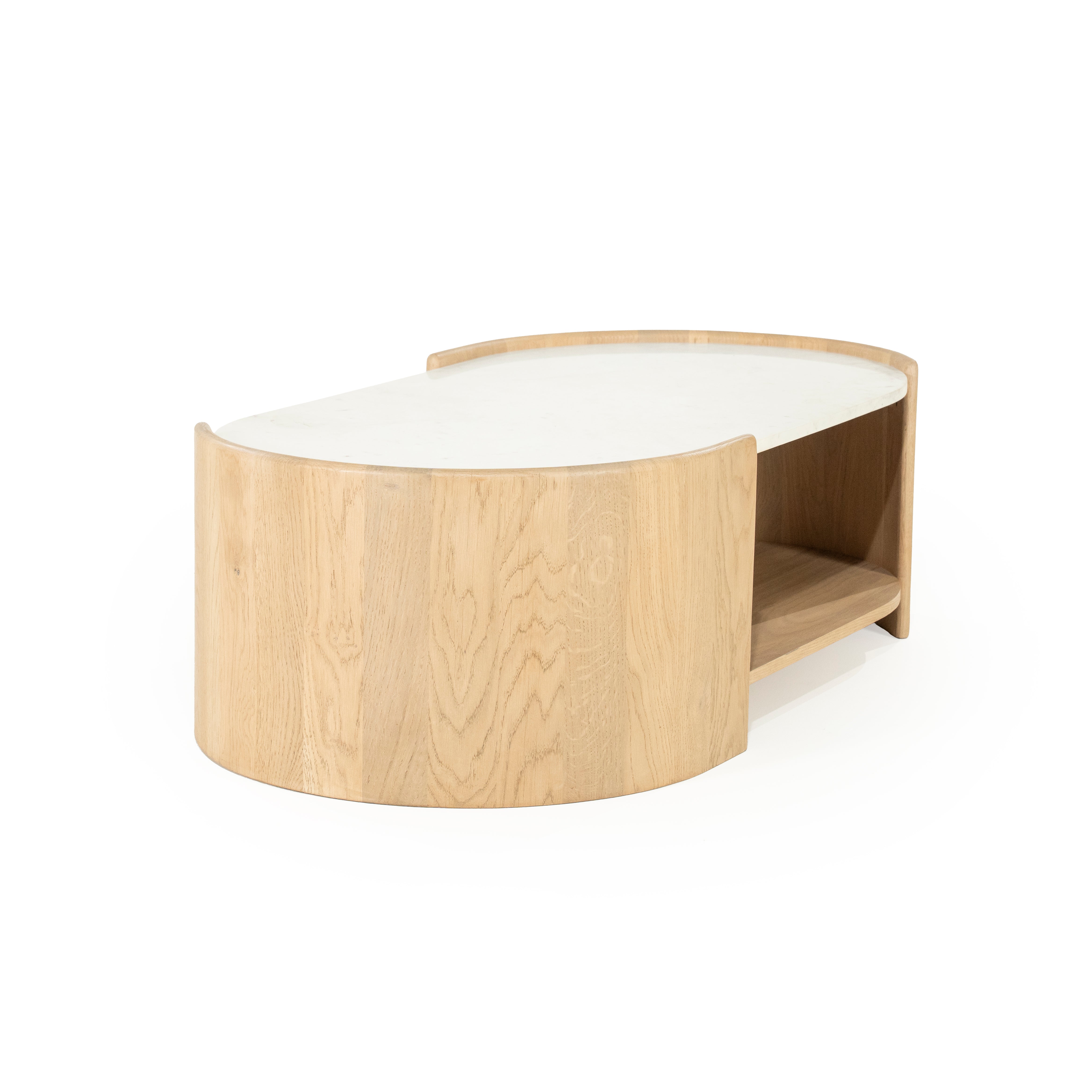 Coffee table DON oak wood with marble top