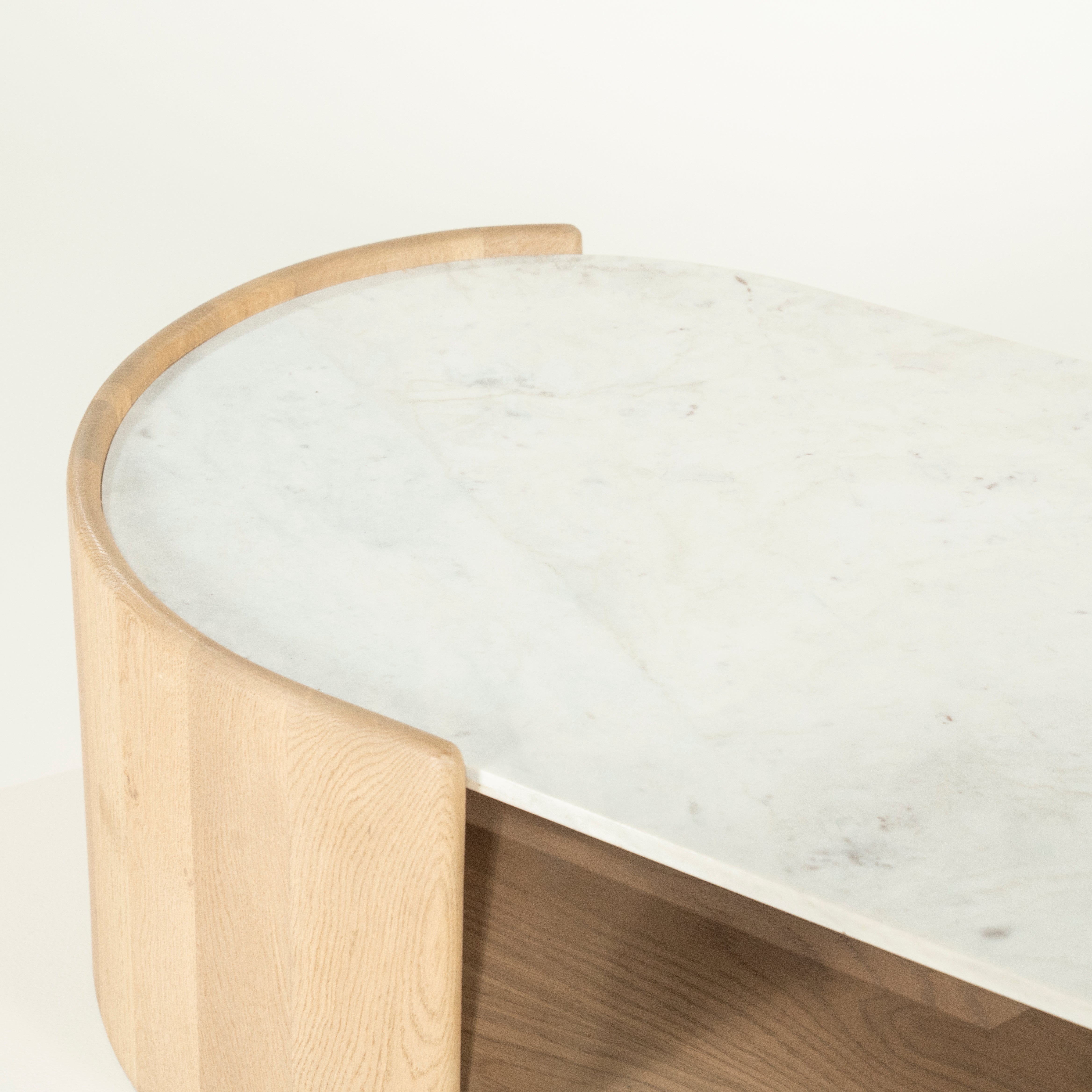 Coffee table DON oak wood with marble top