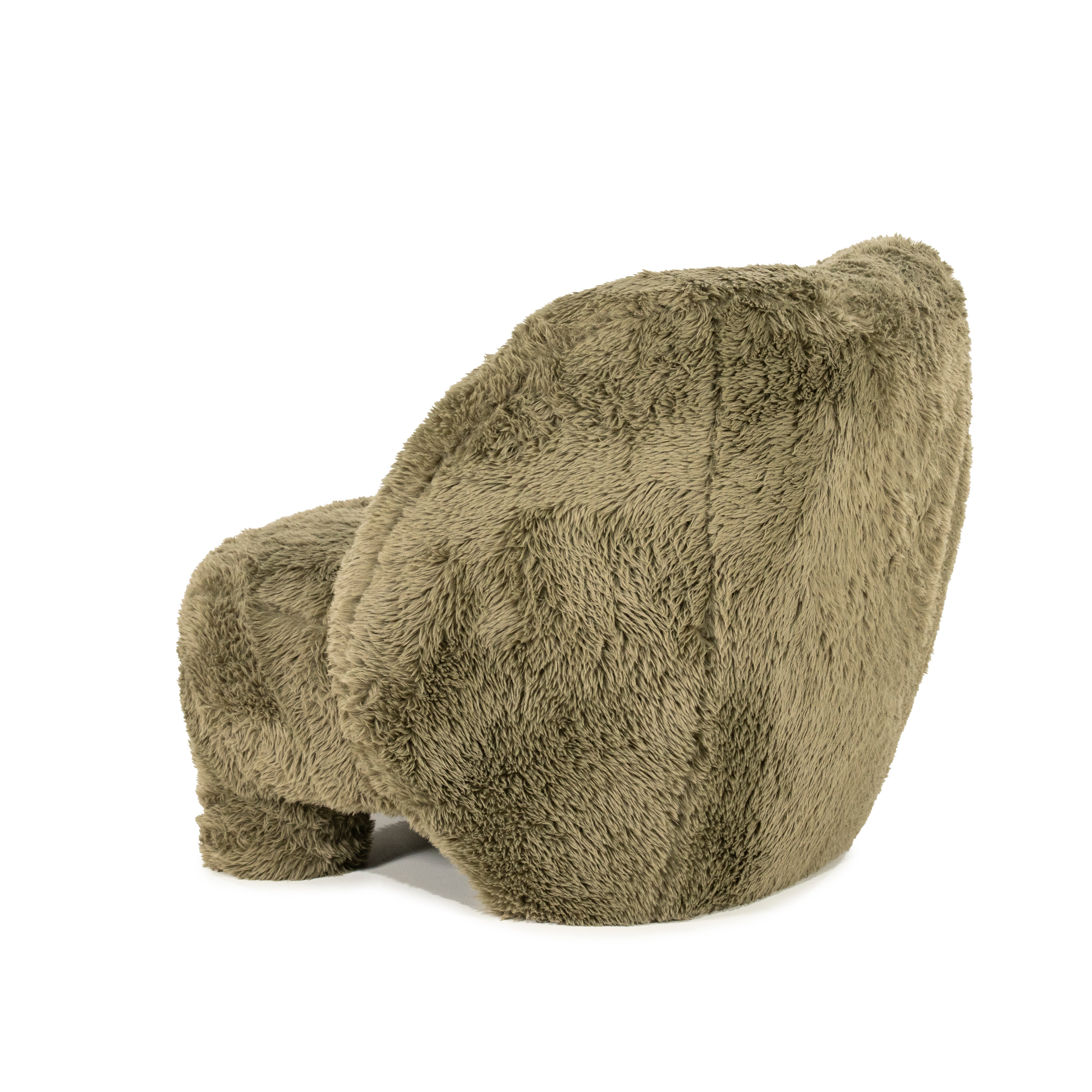 SAMSON green furry armchair