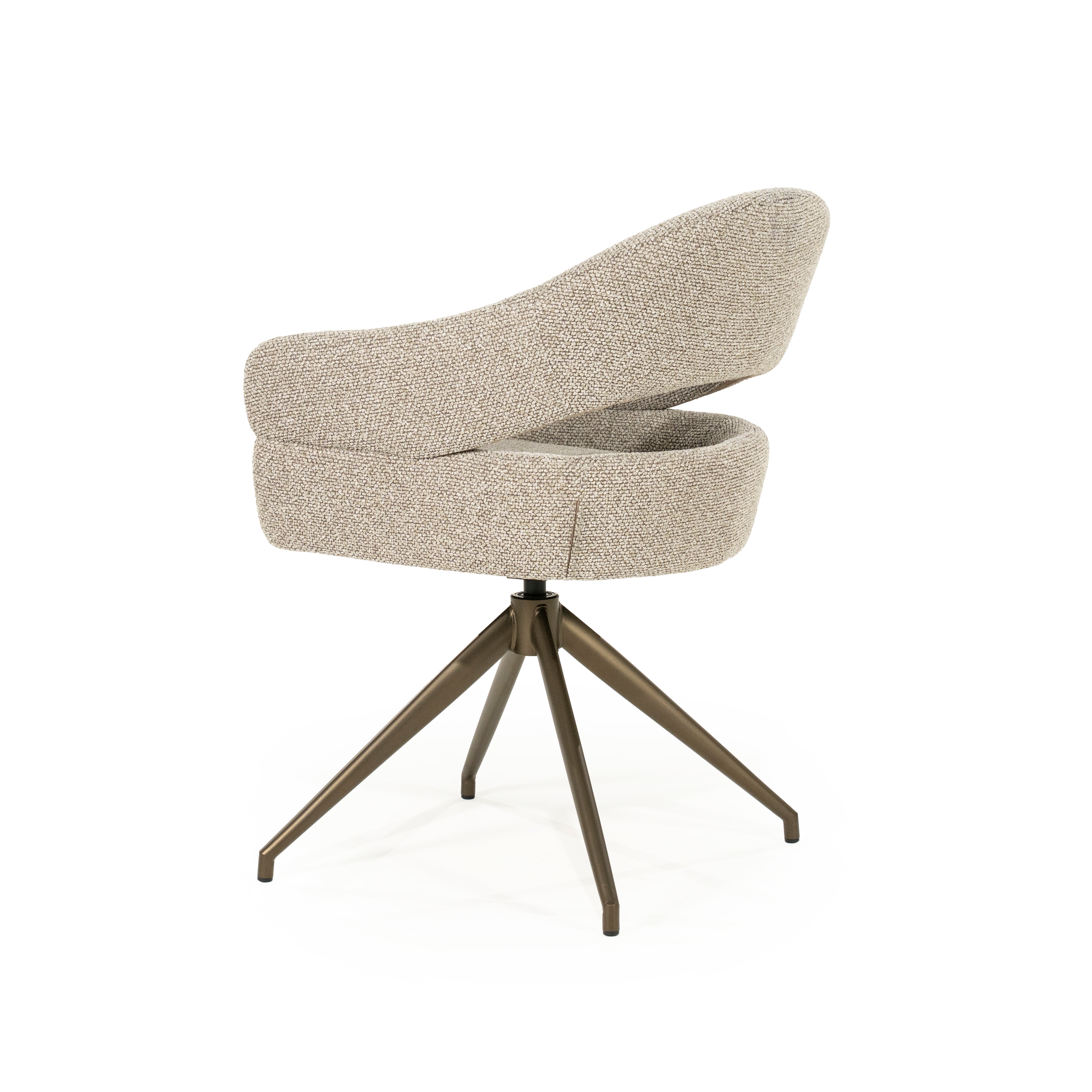 Drehstuhl HAILEY taupe mit dunkelbraunem Fußteil