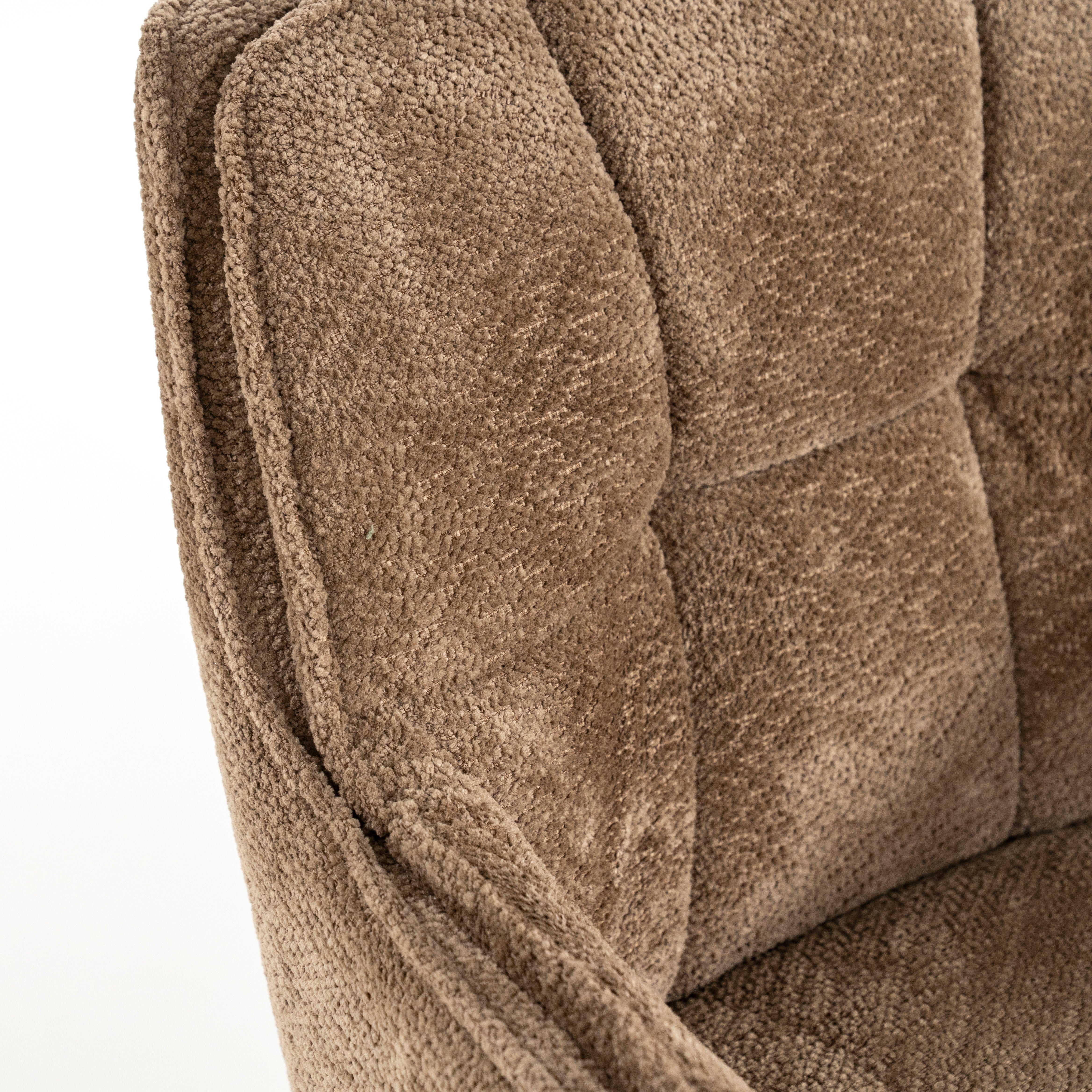 Draaistoel HUGO taupe met een donkerbruine basis