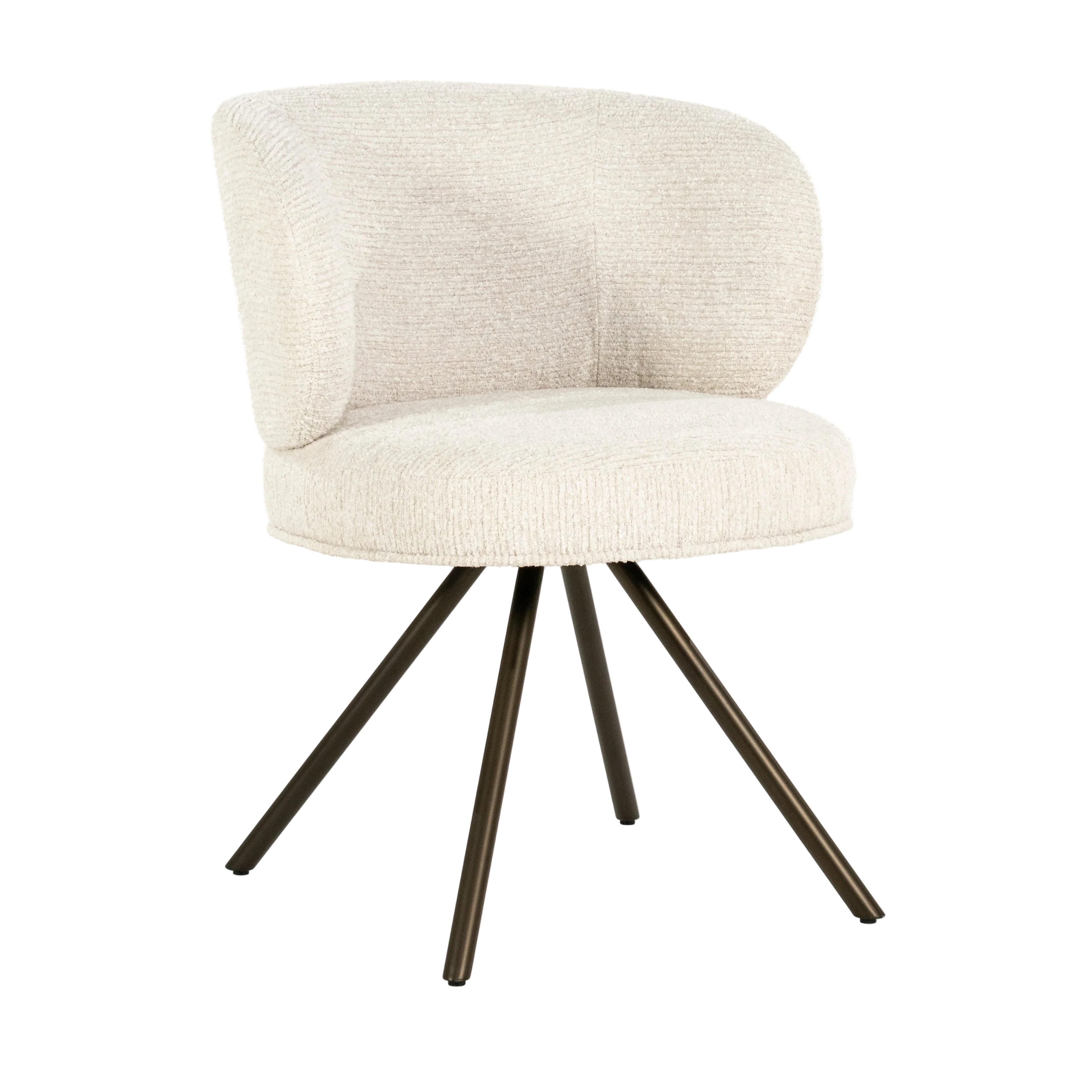 Drehstuhl JAYSON beige mit dunkelbraunem Fuß