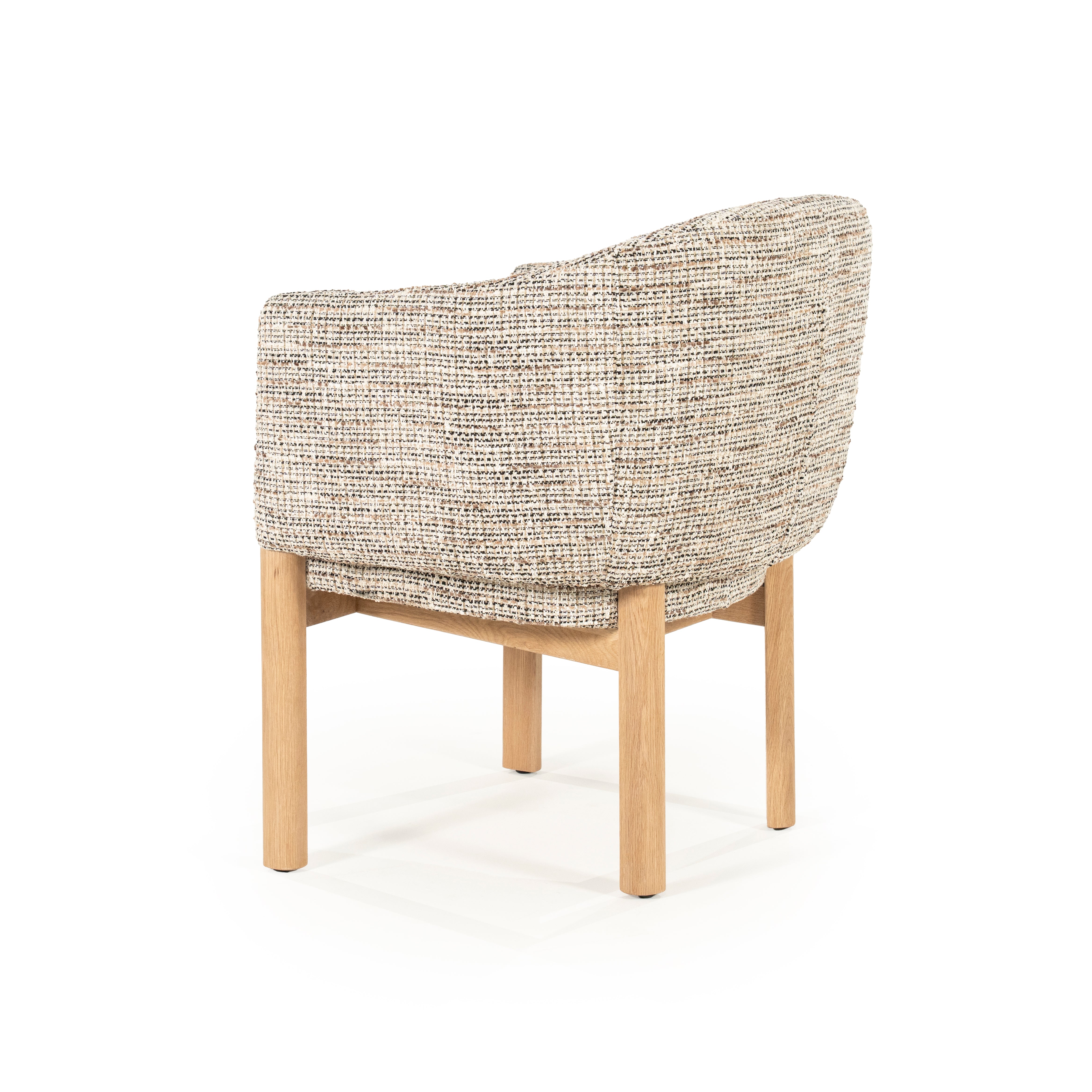 Fauteuil MICHA taupe met eiken basis
