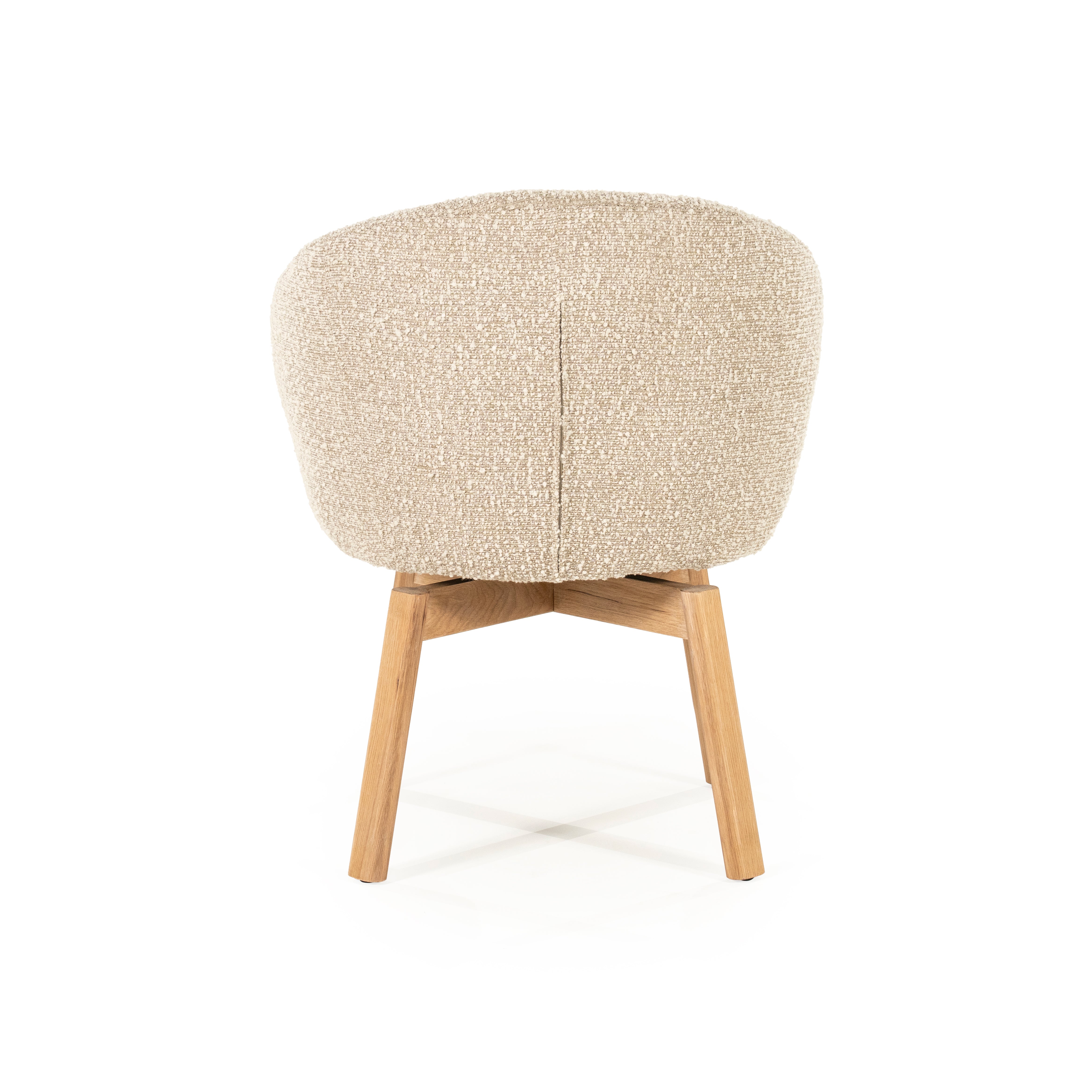 Draaistoel LIVIA beige met houten basis