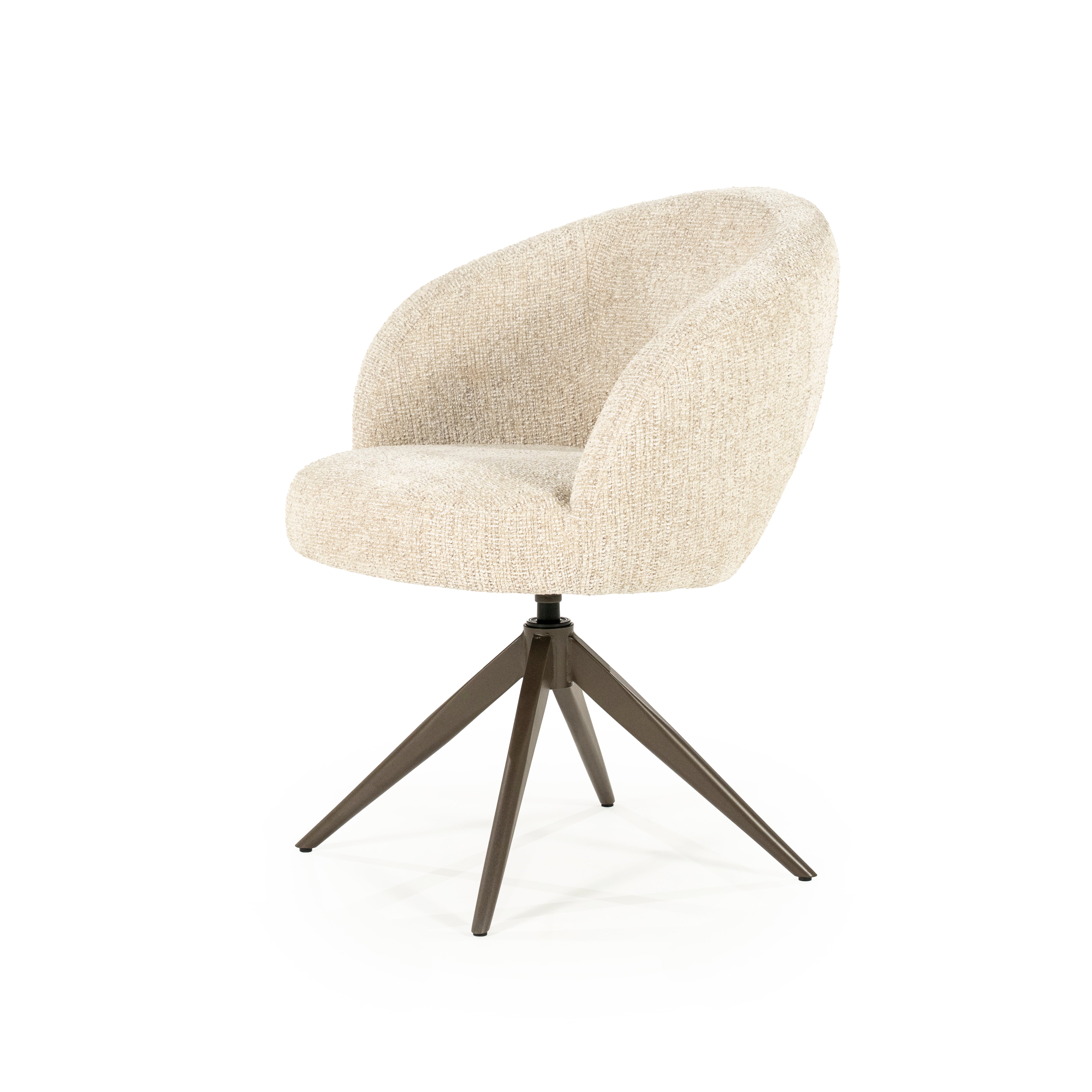Draaistoel ALISSA beige met donkerbruine basis