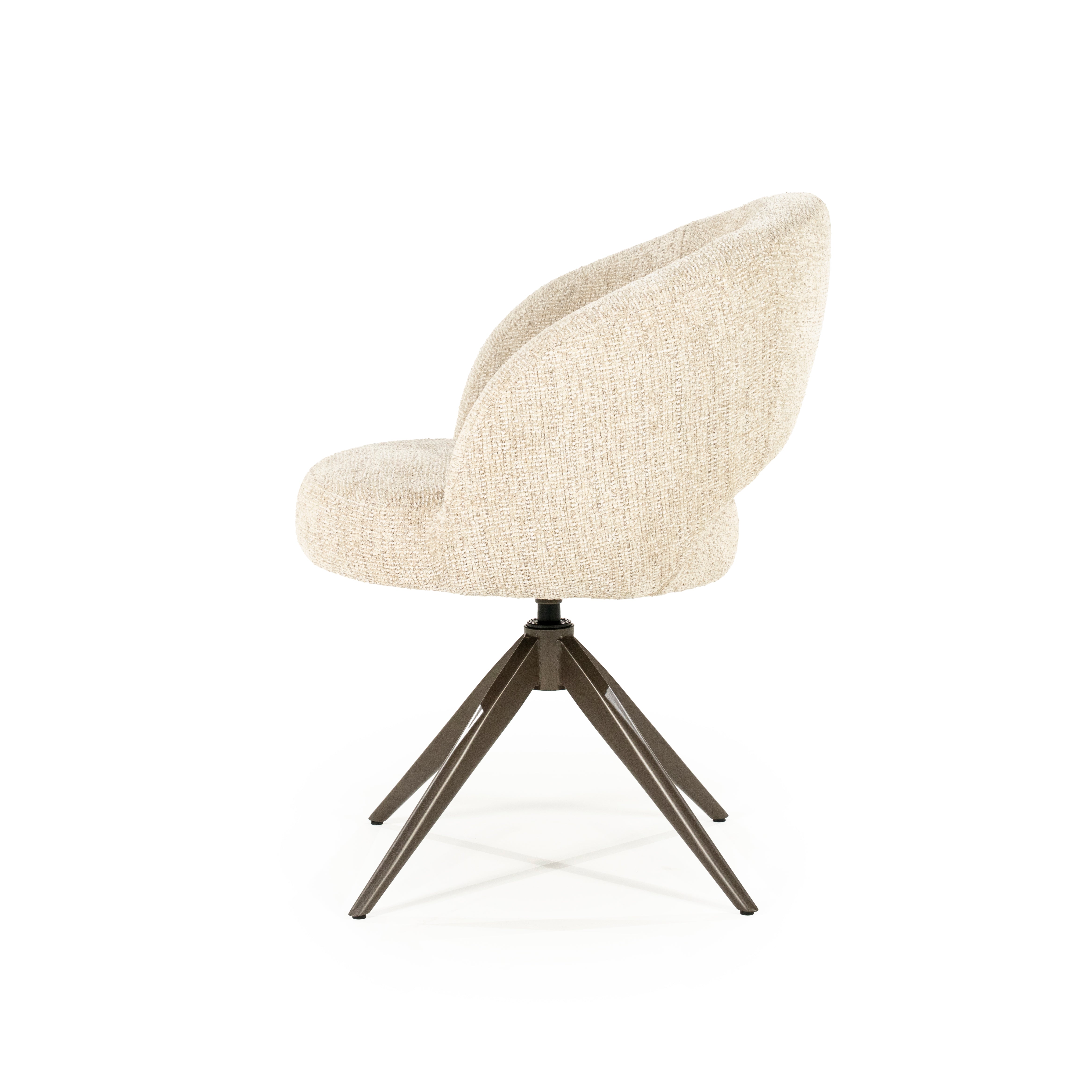Draaistoel ALISSA beige met donkerbruine basis