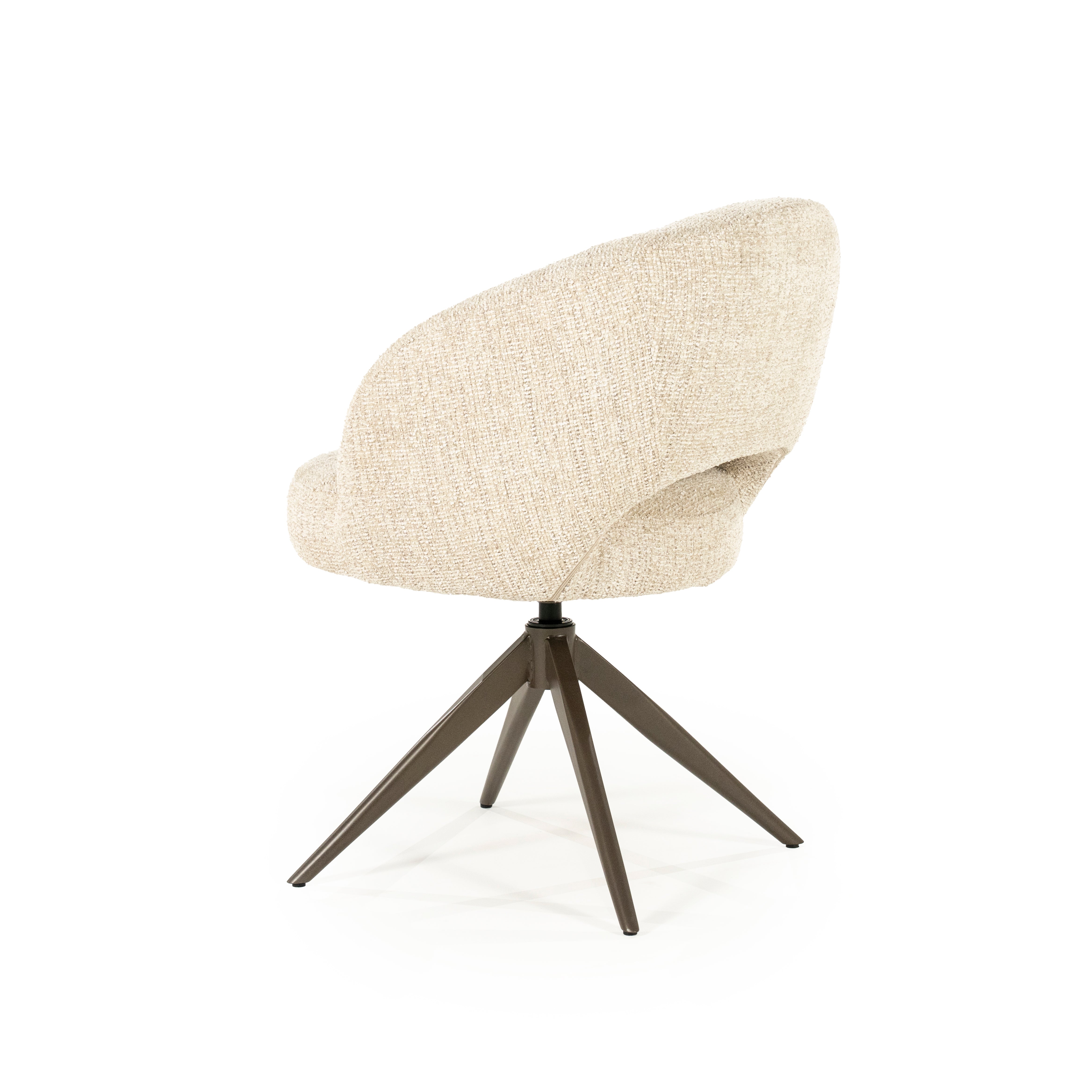 Draaistoel ALISSA beige met donkerbruine basis