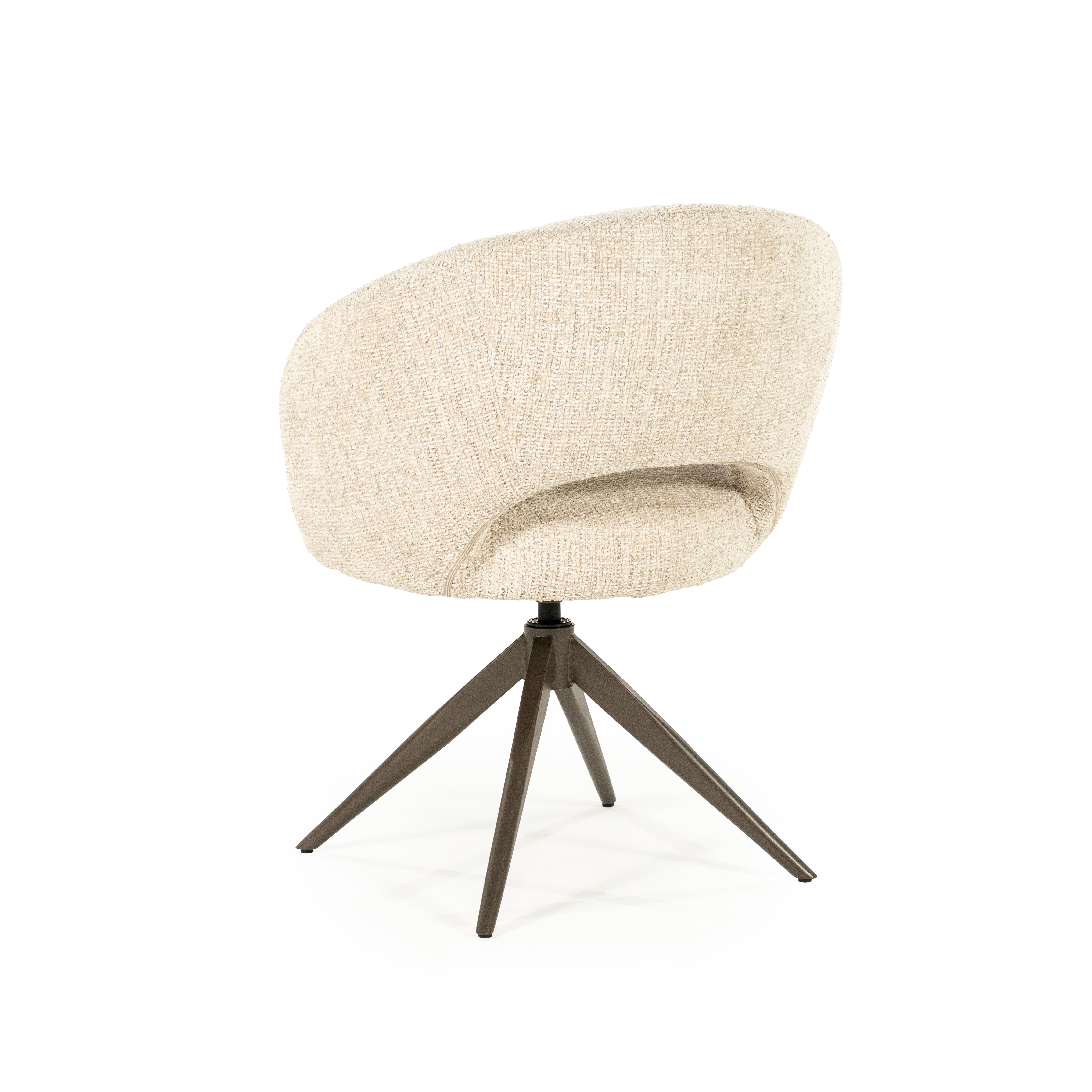 Draaistoel ALISSA beige met donkerbruine basis