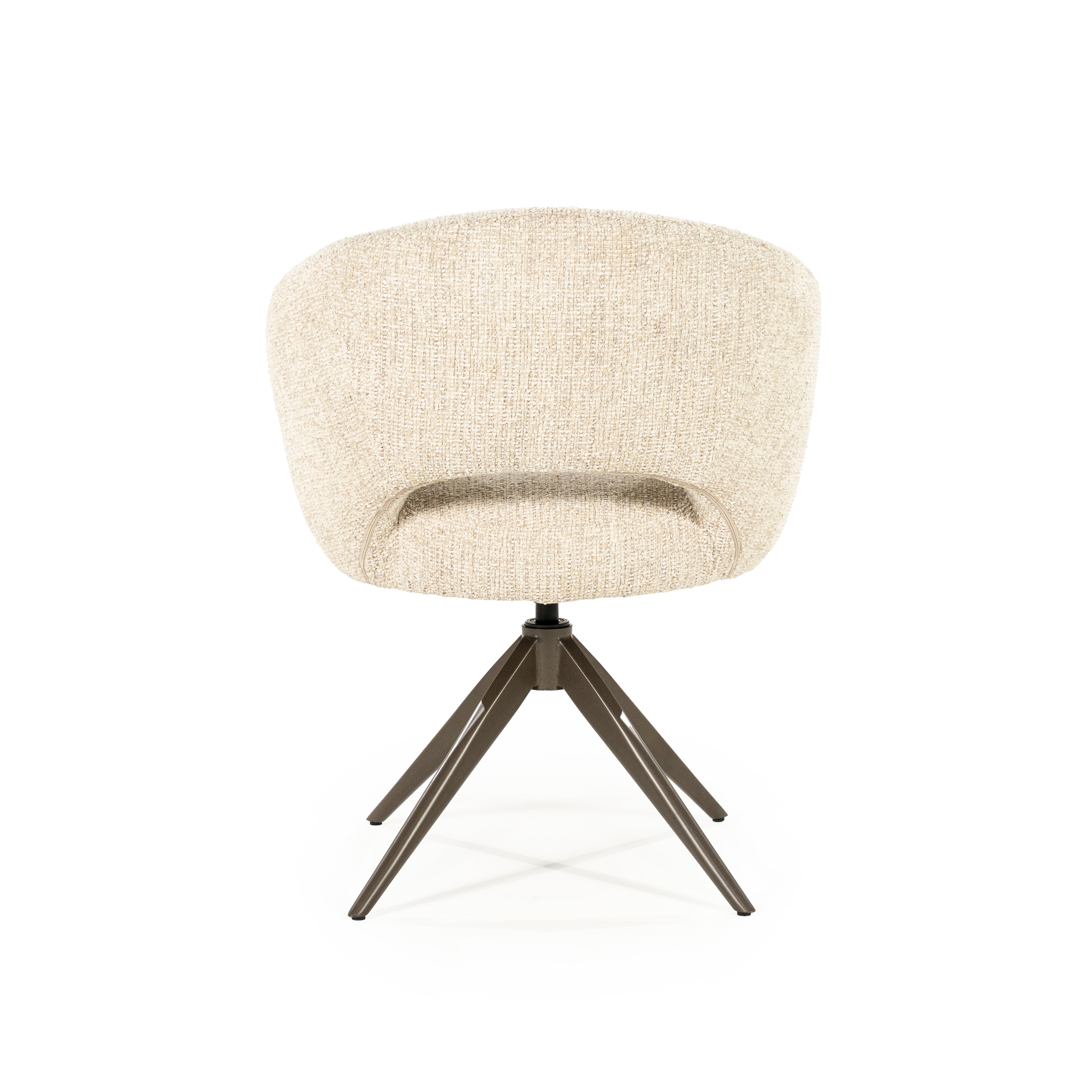 Draaistoel ALISSA beige met donkerbruine basis