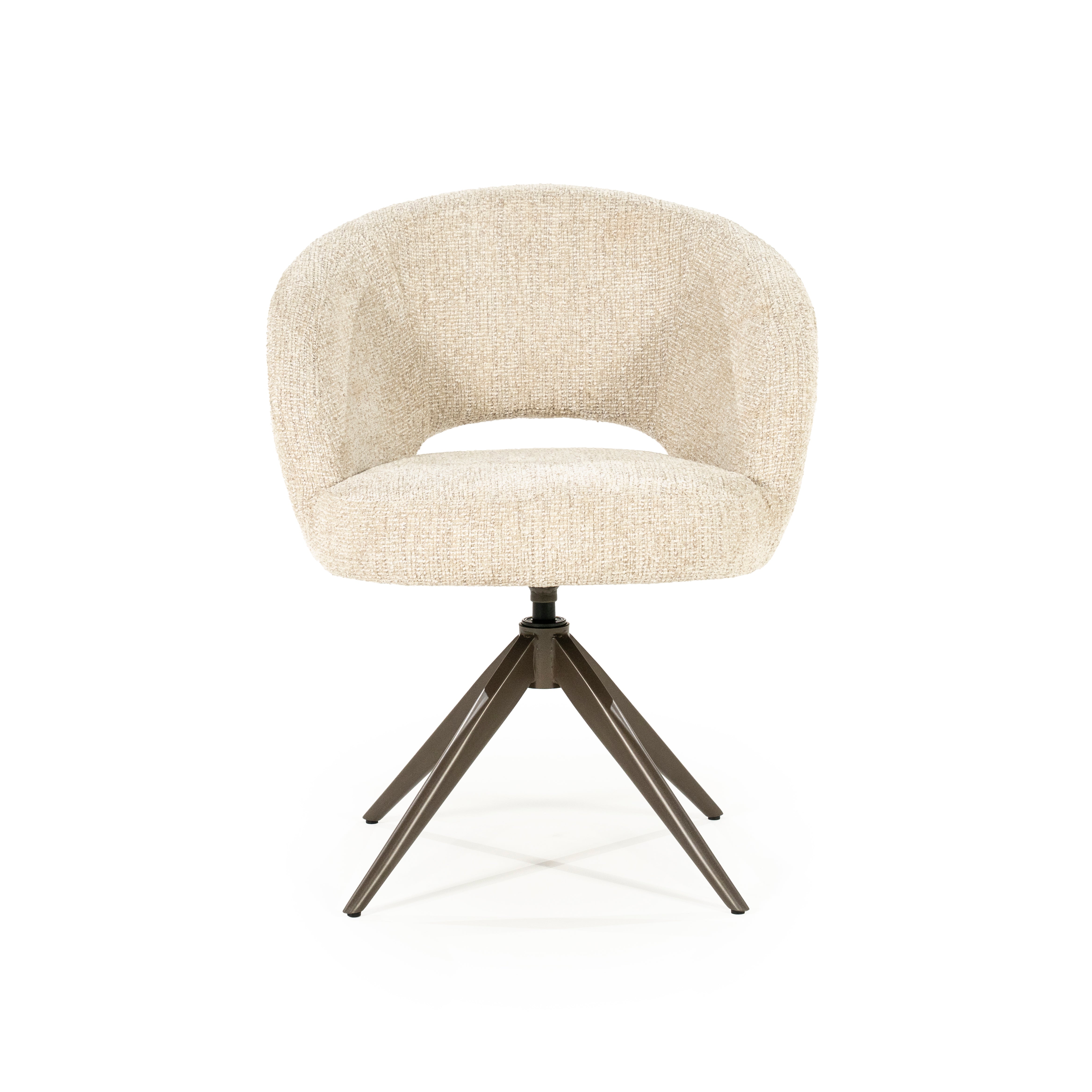 Draaistoel ALISSA beige met donkerbruine basis