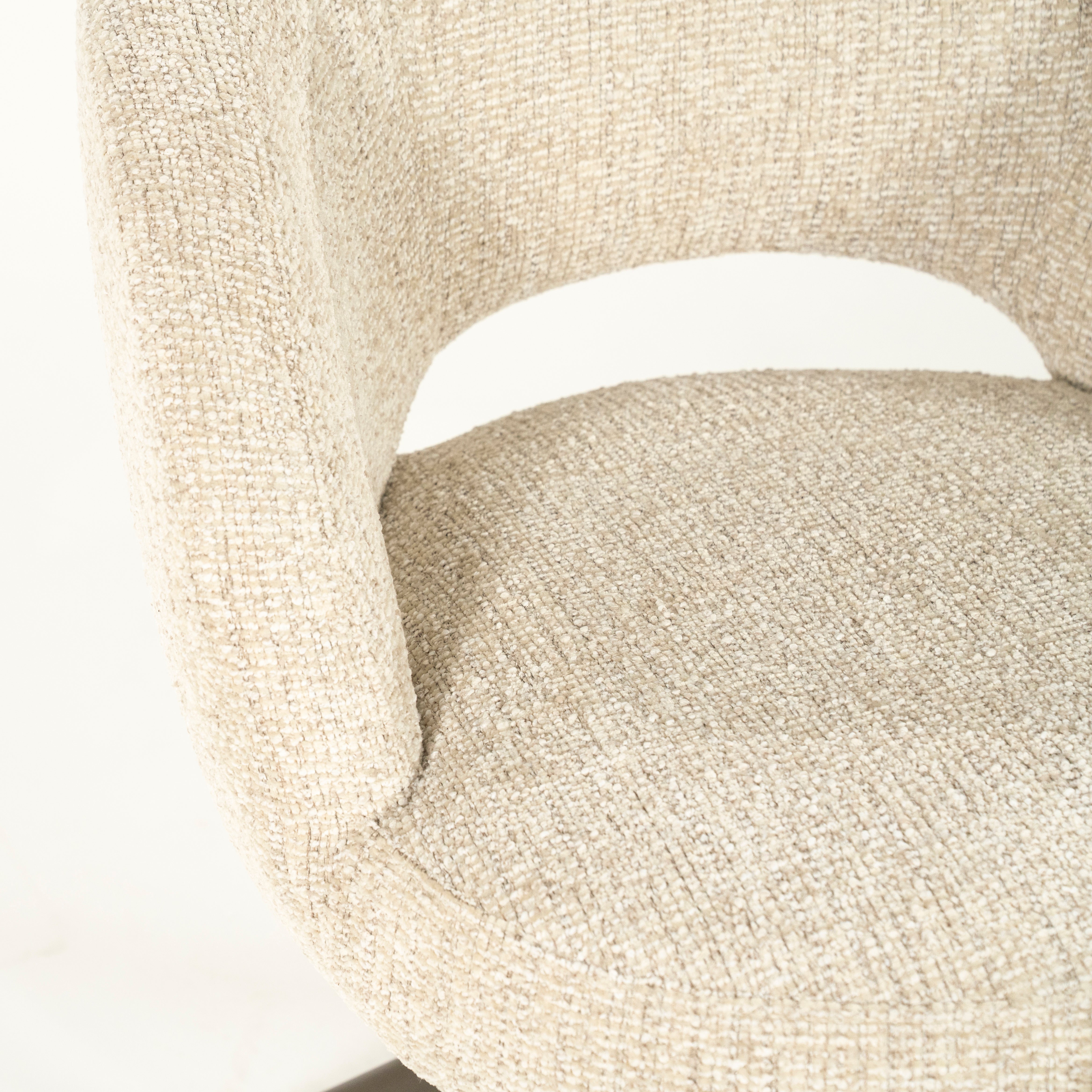 Draaistoel ALISSA beige met donkerbruine basis