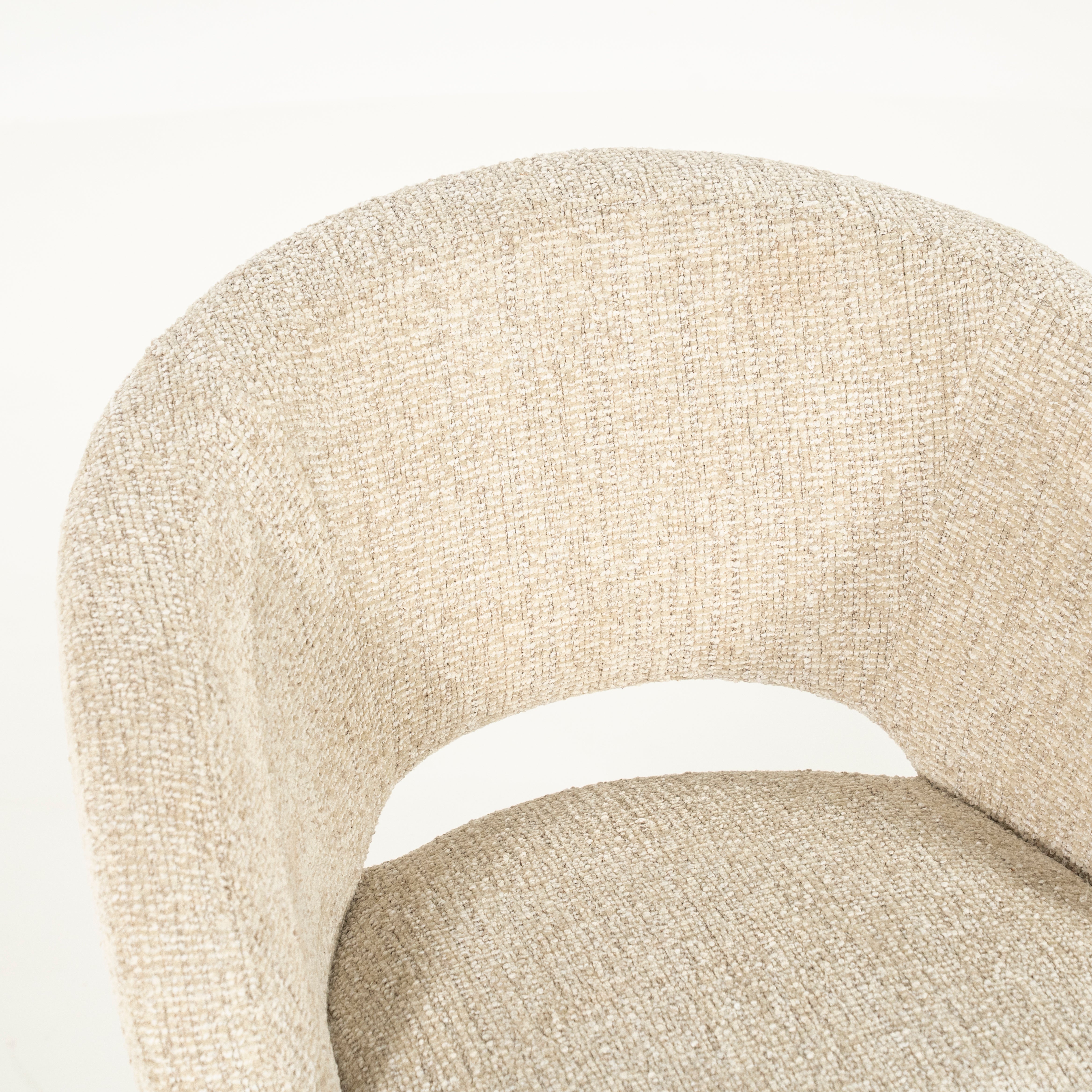 Draaistoel ALISSA beige met donkerbruine basis